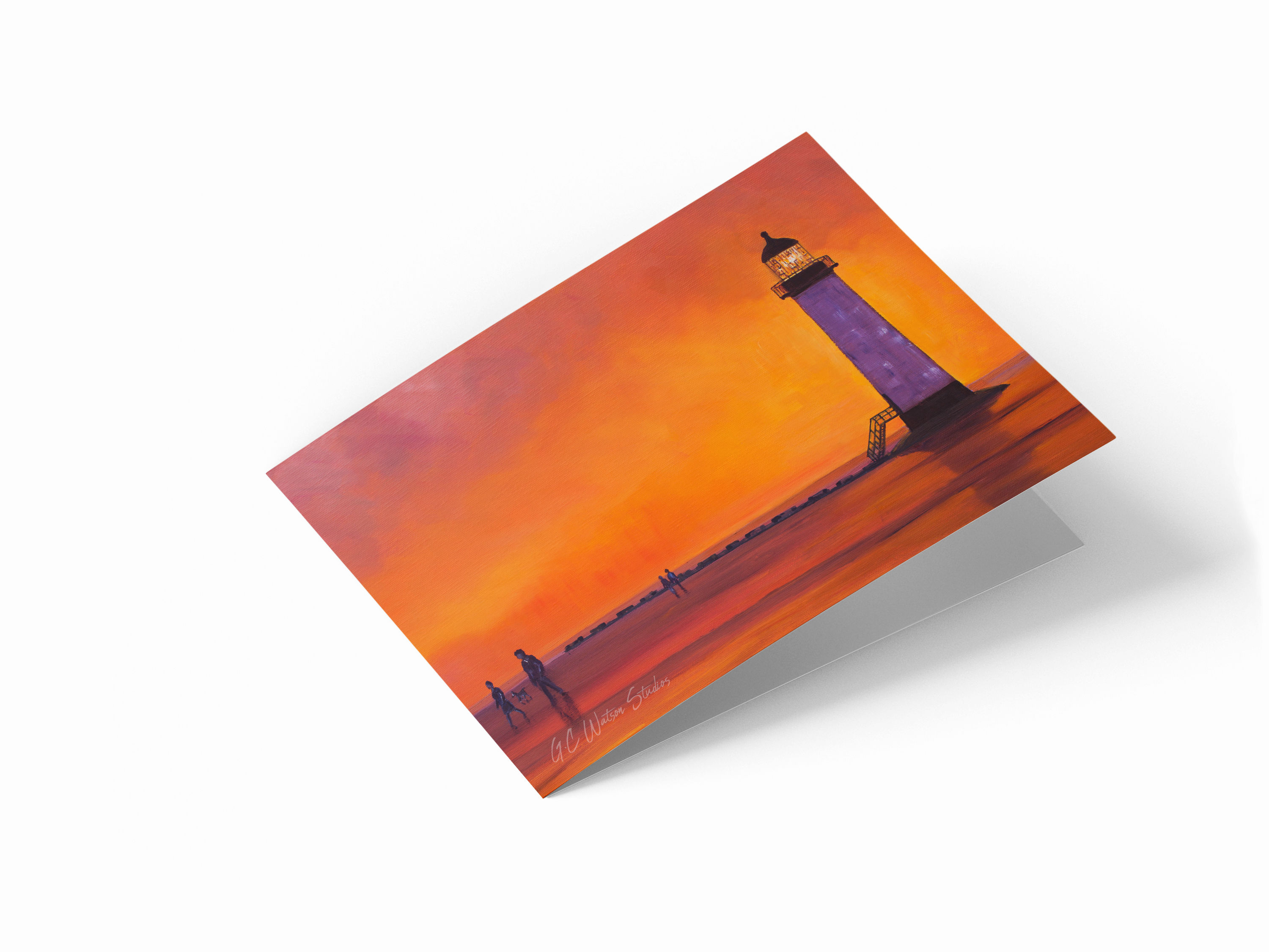 Point of Ayr Sunset, Talacre Beach 7" x 5" Landscape Greetings Card