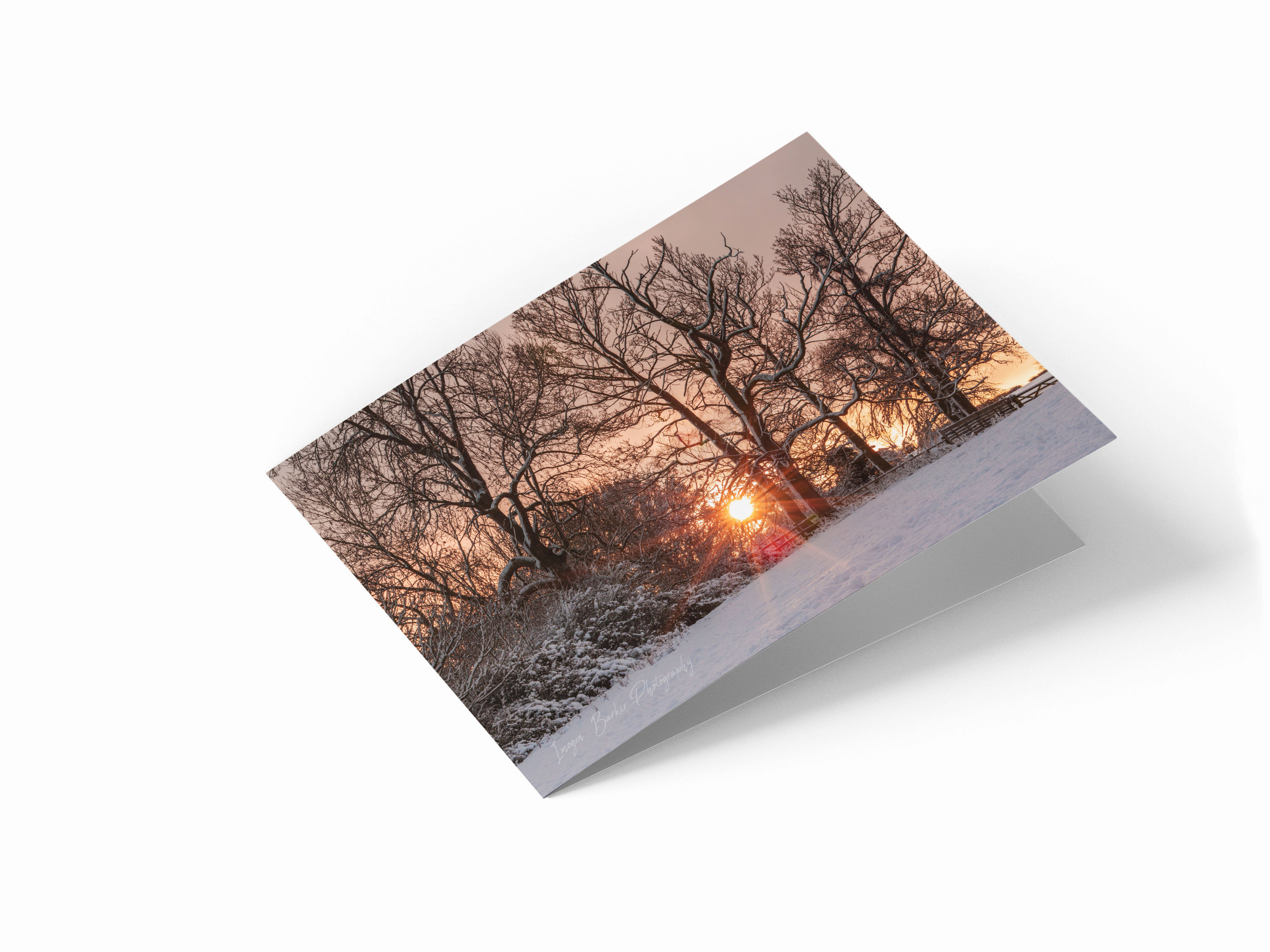 Snowy Sunrise 7" x 5" Landscape Greetings Card