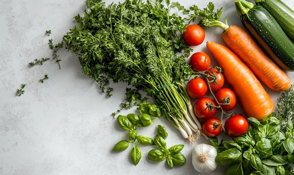 Fresh herbs and veggies