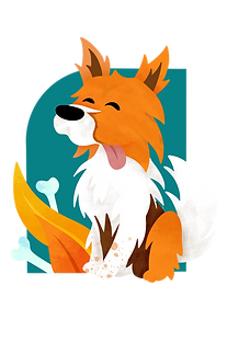 Illustration créée par Un Gribouillis SVP représentant Marley le chien de la graphiste freelance
