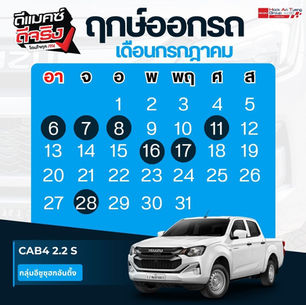 ฤกษ์ออกรถยนต์ เดือนกรกฎาคม 2568
