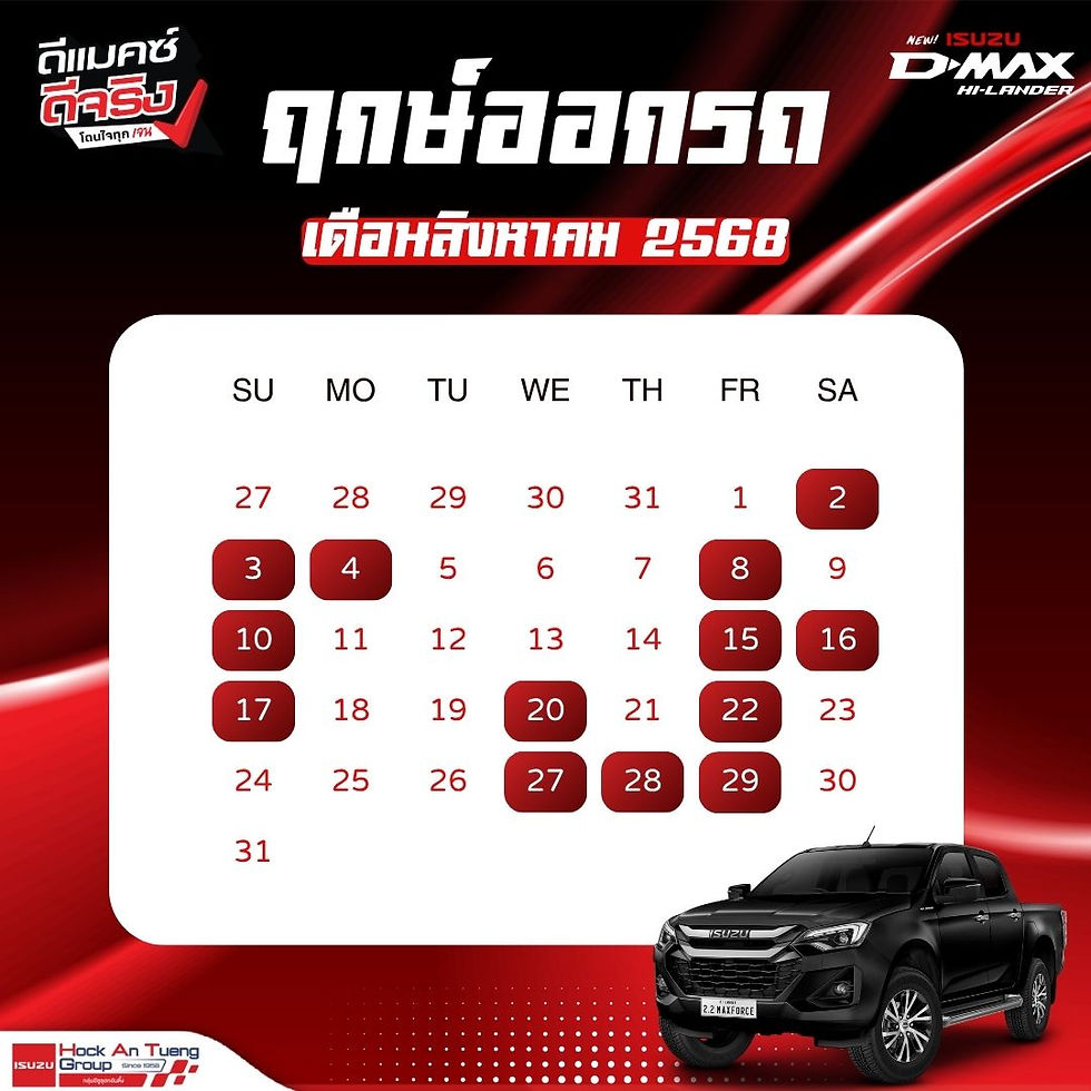 ฤกษ์ออกรถยนต์ เดือนสิงหาคม 2568