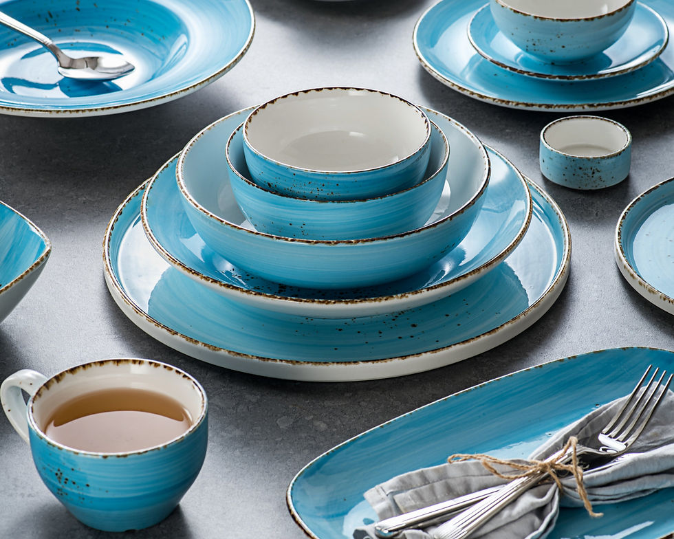 Blue Rectangular Plates