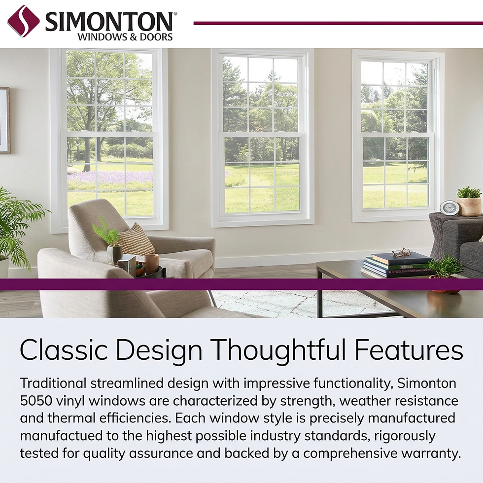 Simonton 5050 vinyl replacement windows from Kelly Outdoor Living