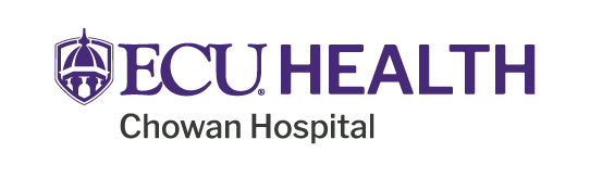 ECU Health Chowan Hospital Logo in purple and grey