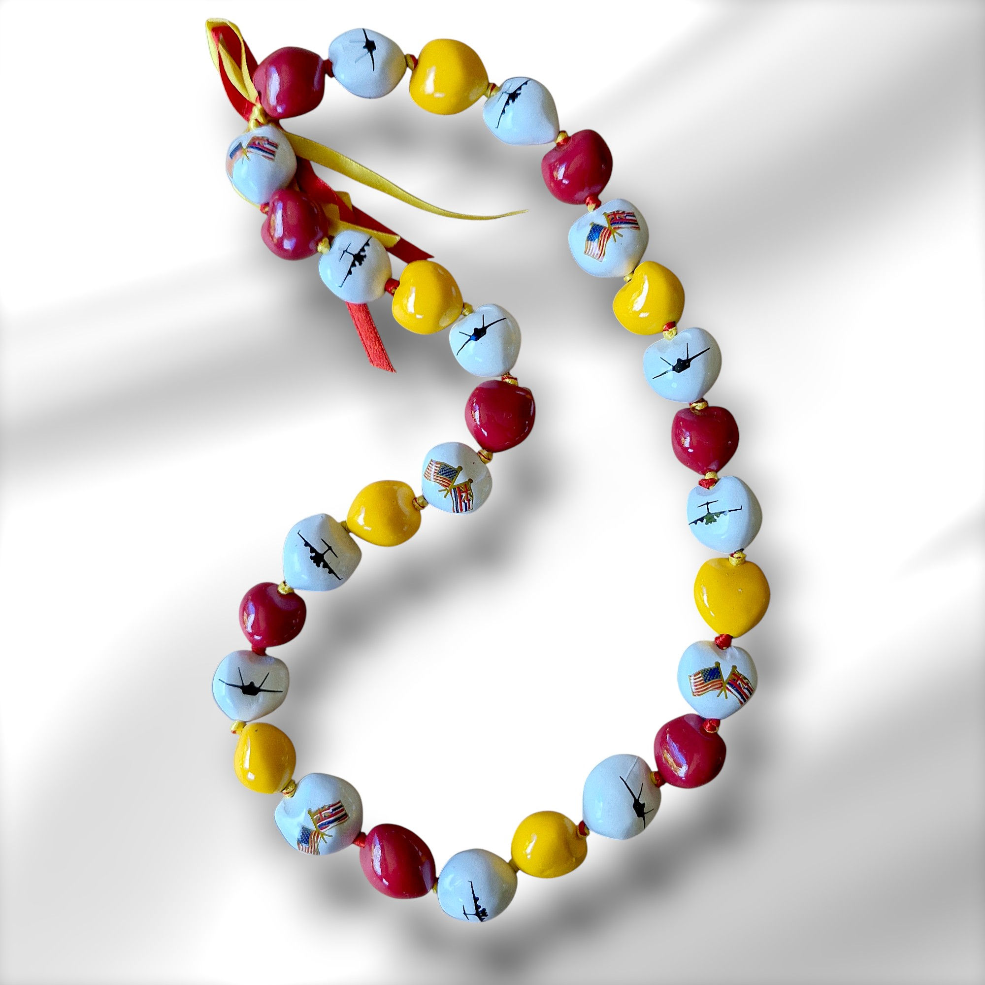 Painted Kukui Nut Lei