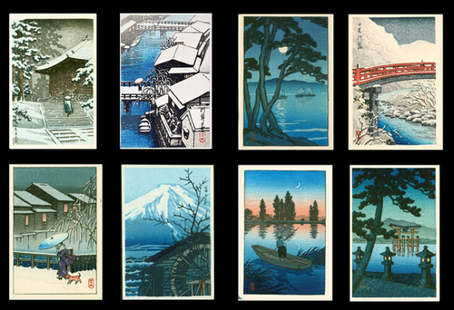 川瀬巴水 小判木版画(8作セット)1930～1940年代 | 川瀬巴水 木