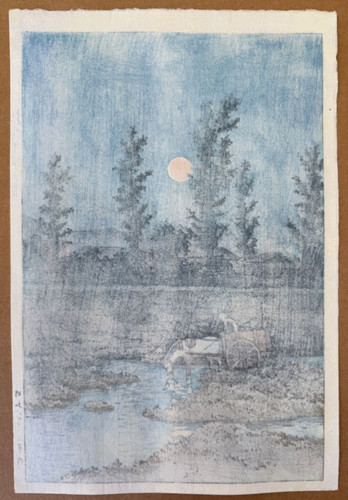 川瀬巴水「札幌中島の夕月」昭和8年（1936）作 | 川瀬巴水 木版画 販売