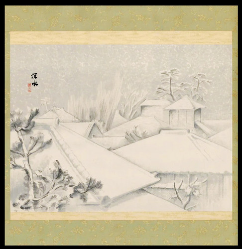 伊東深水「雪」 肉筆水彩画-大正9年3月(1912)作-3 | 川瀬巴水 木