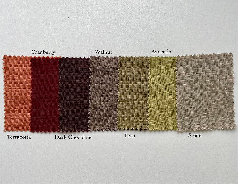 Miniatură: Fabric swatch selection, diplaying the colour range.