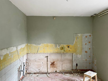 Het eindresultaat van ons eigen stucwerk!