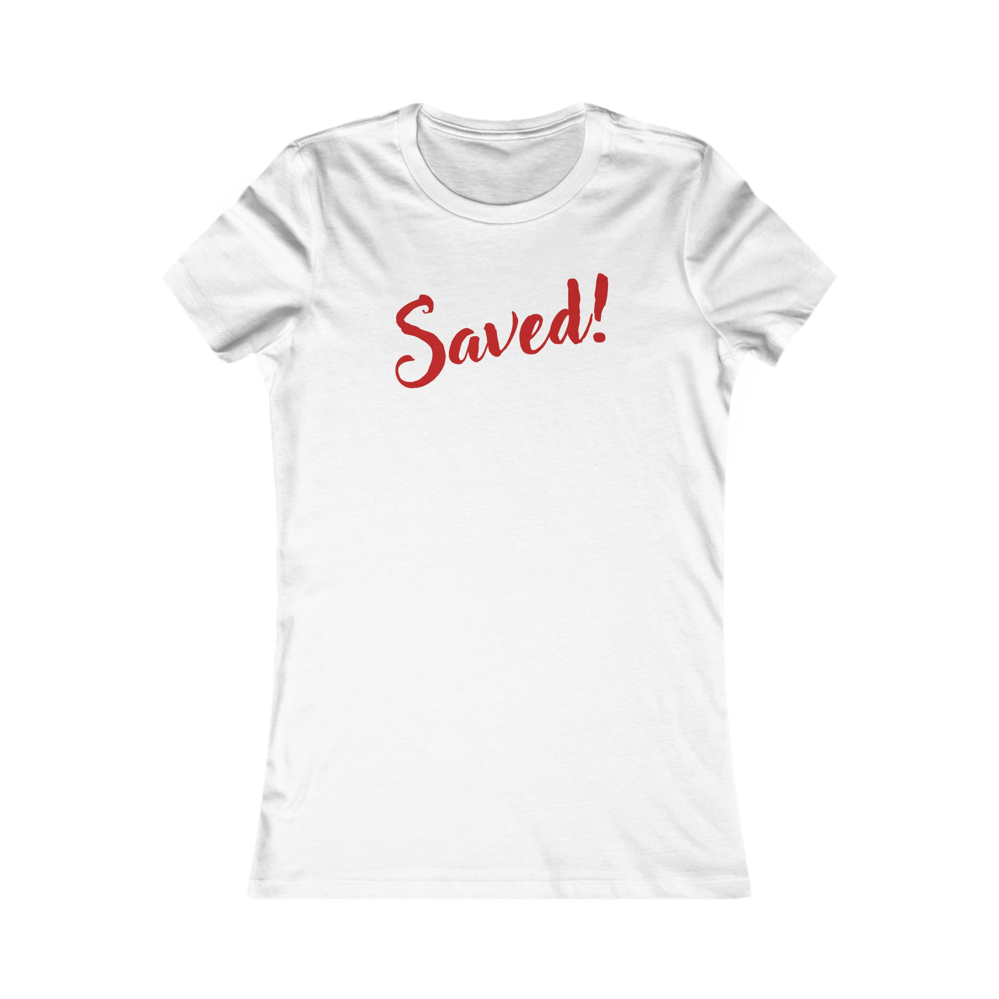 "Saved" -- Women's Softstyle Slim Fit/2-sided Tee