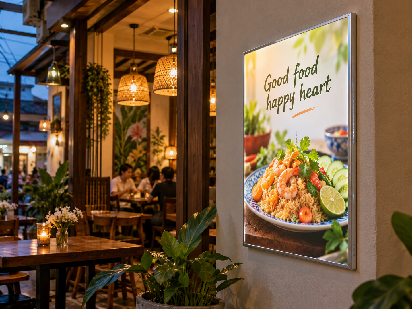 กรอบกระจายแสง · Good food happy heart