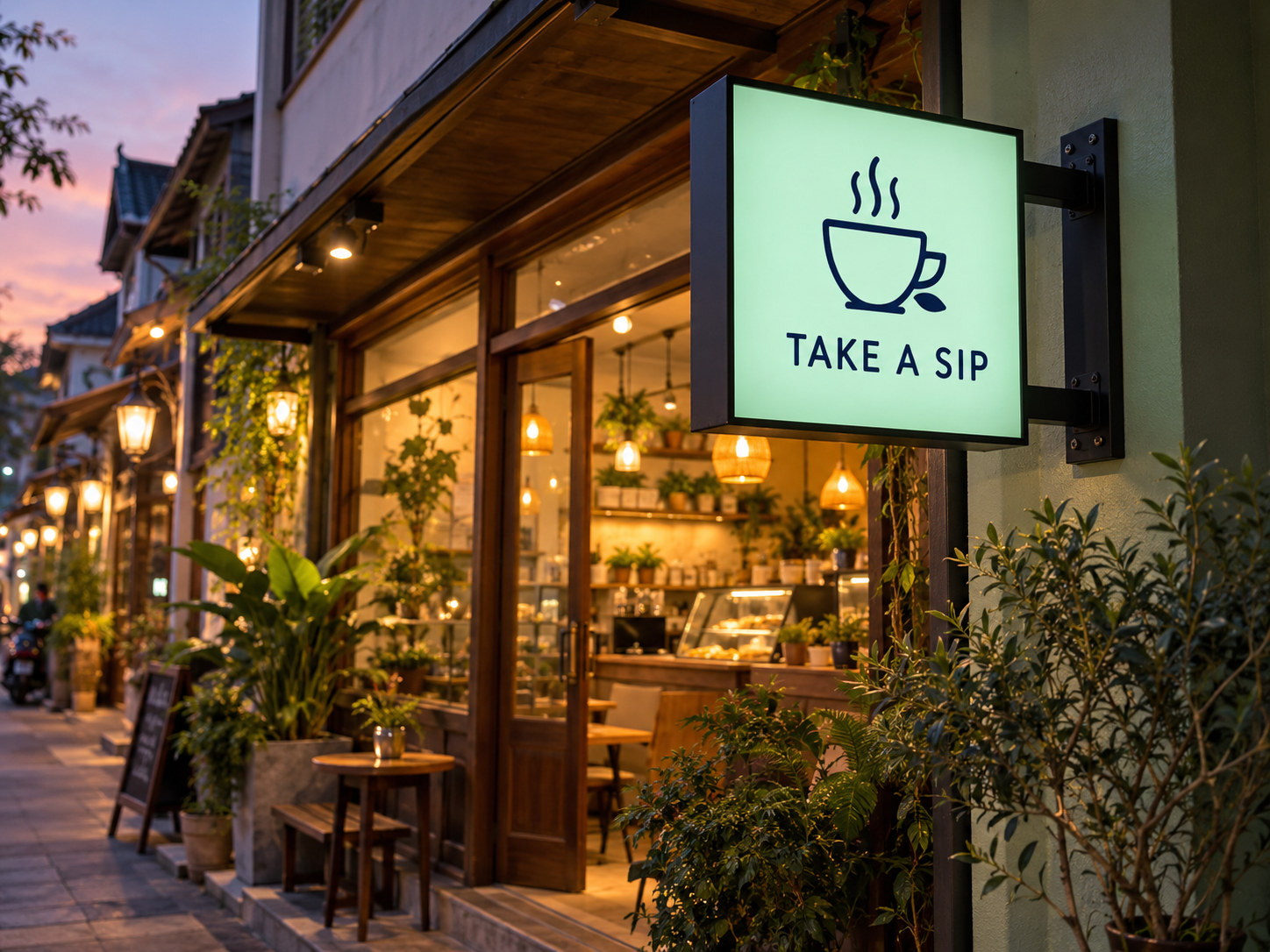 ป้ายไฟ / ตู้ไฟ / Light Box · TAKE A SIP