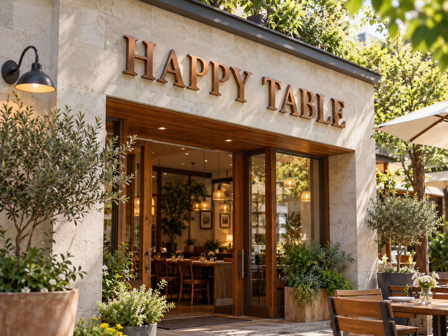 อักษรโลหะ · HAPPY TABLE