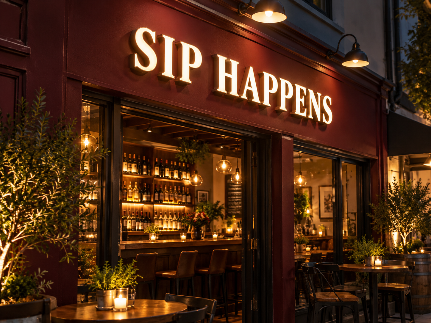 อักษรโลหะไฟออกหน้า · SIP HAPPENS