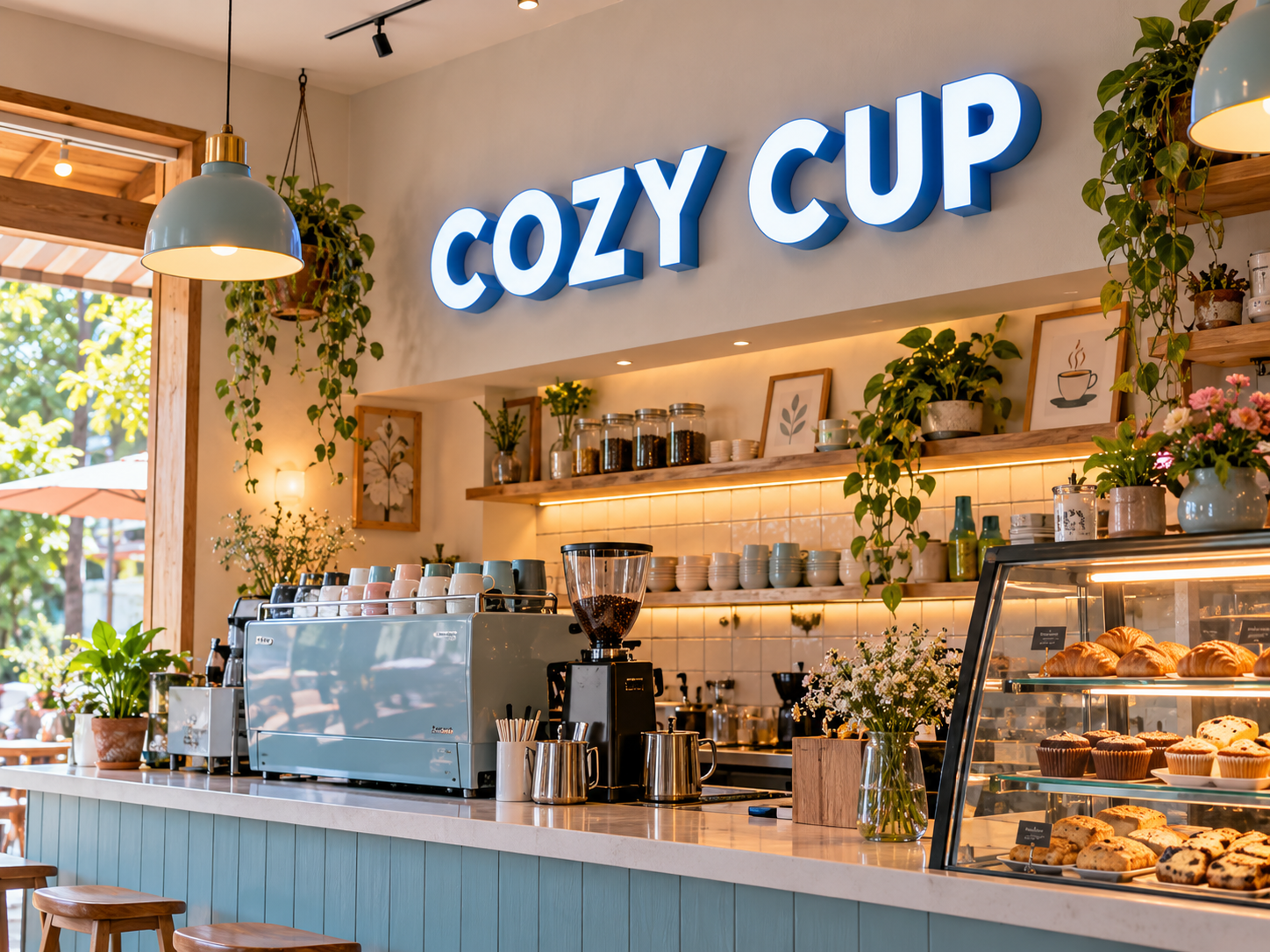 อักษรโลหะไฟออกหน้า · COZY CUP