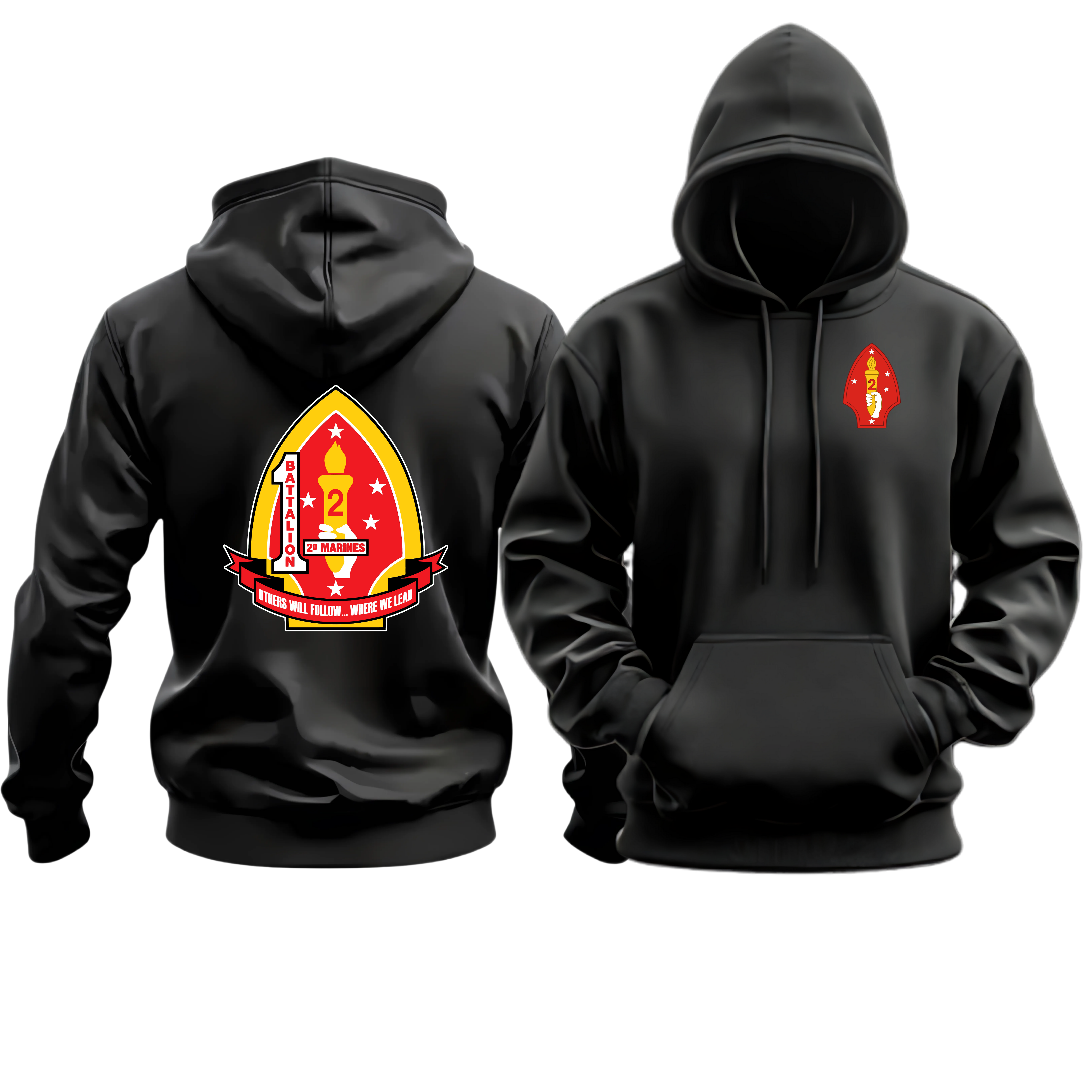 1/2 (1ST BATTALION 2D MARINES/1ST BN 2D MAR), 2D MAR DIV, MARINE CORPS HOODIE