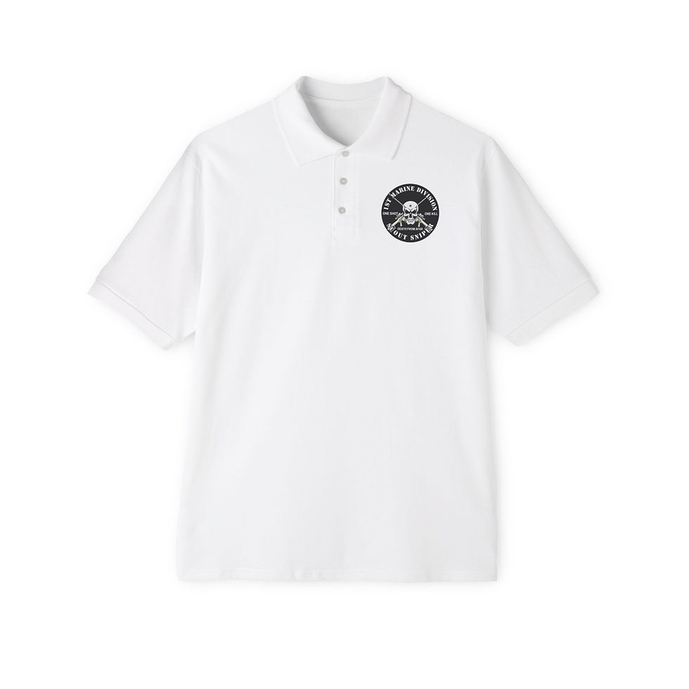 Thumbnail: Scout Sniper Platoon (STA PLT/1st Mar Div), USMC, Men's Piqué Polo