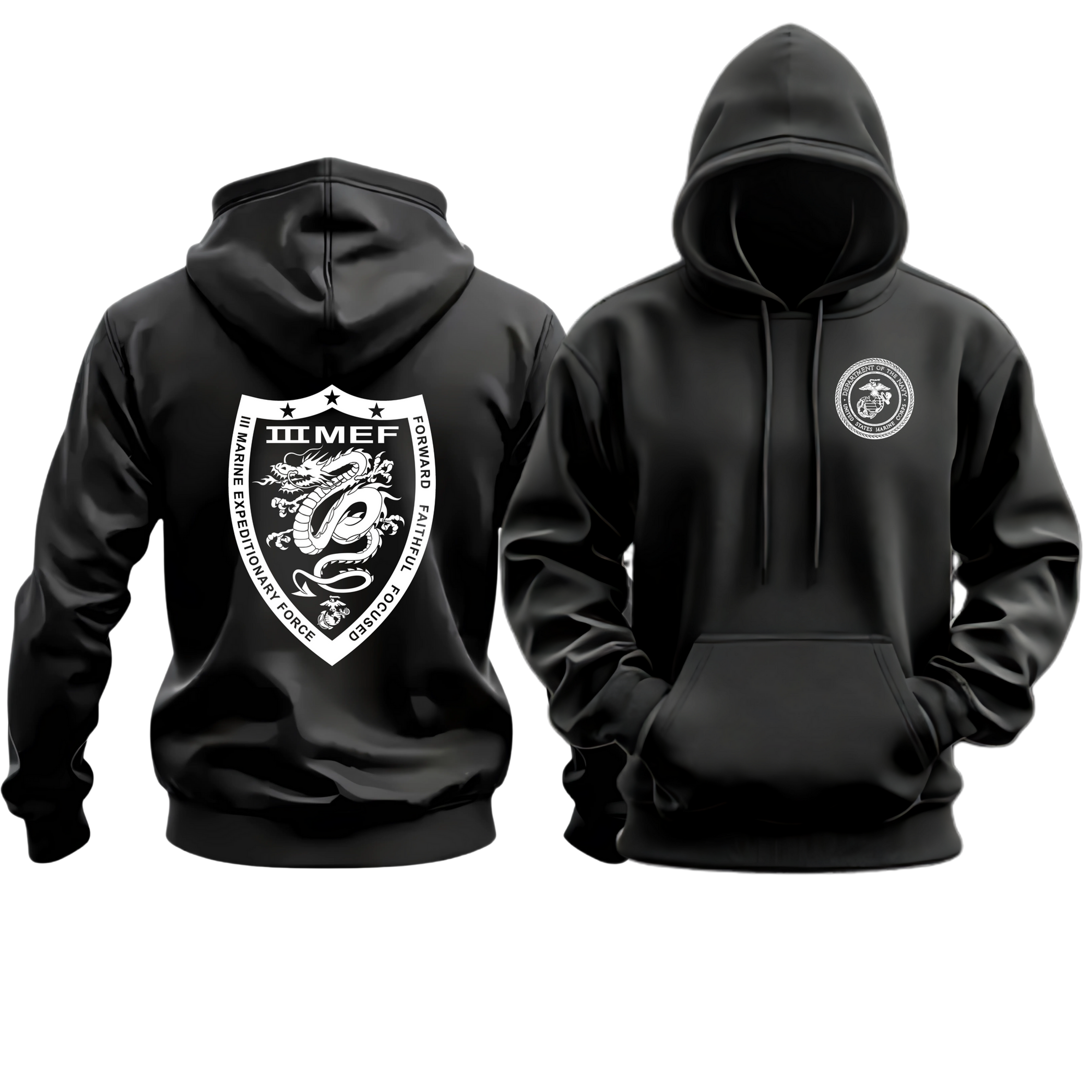 III MEF (III Marine Expeditionary Force Tactical), USMC, Marine Corps Hoodie