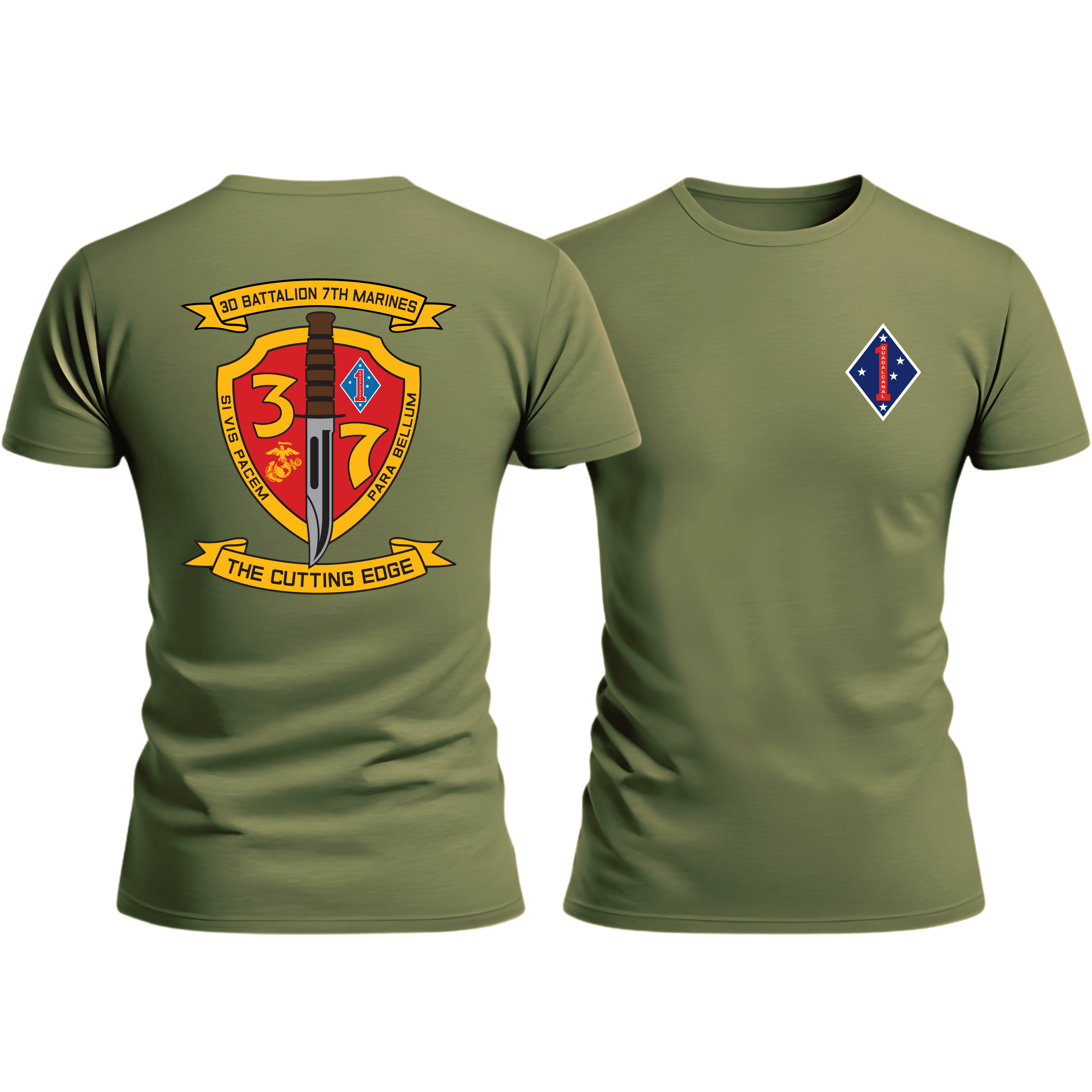 3/7, 1st Mar Div, Marine Corps T-Shirt