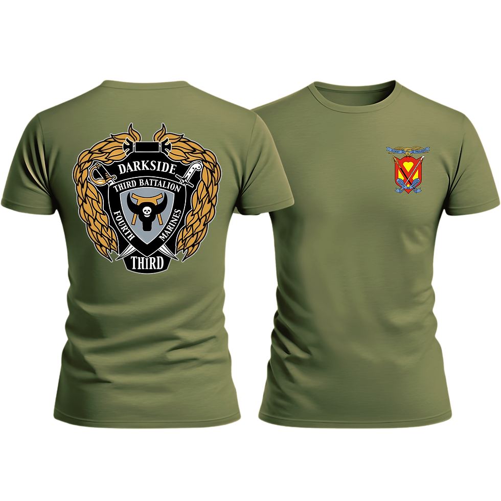 Thumbnail: 3/4 "Darkside Third", 4th Mar Reg, Marine Corps T-Shirt 