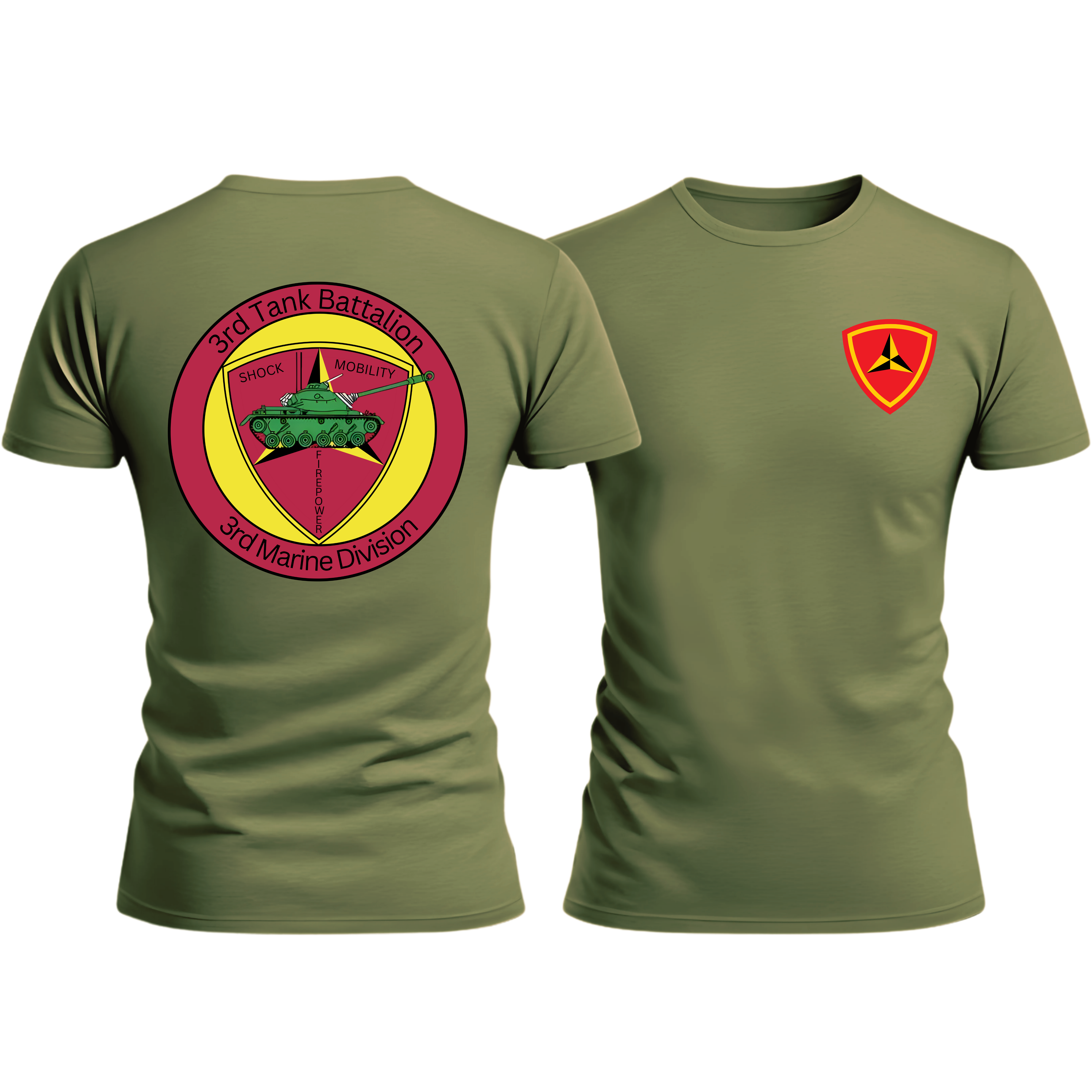 3D TANKS (3d Tank Battalion), 3D MAR DIV, Marine Corps T-Shirt