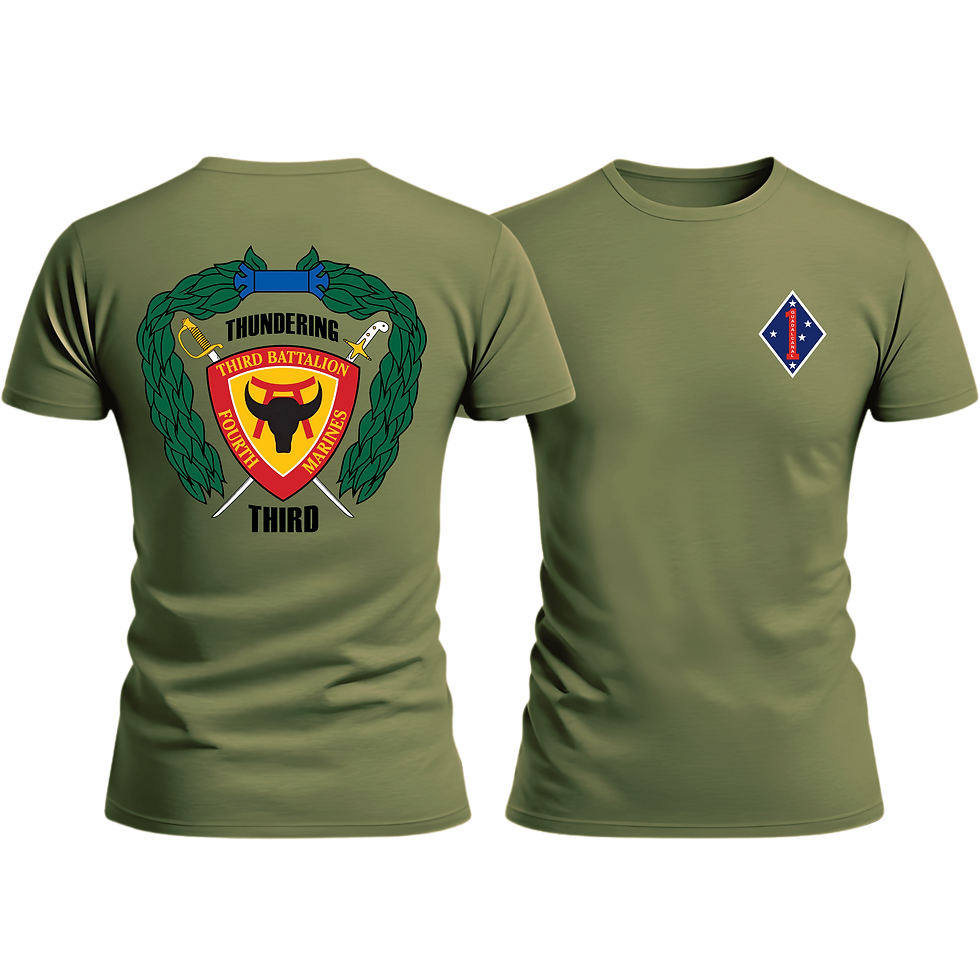 Thumbnail: 3/4 (3d Battalion 4th Marines "Thundering...") 1st Mar Div, Marine Corps T-Shirt