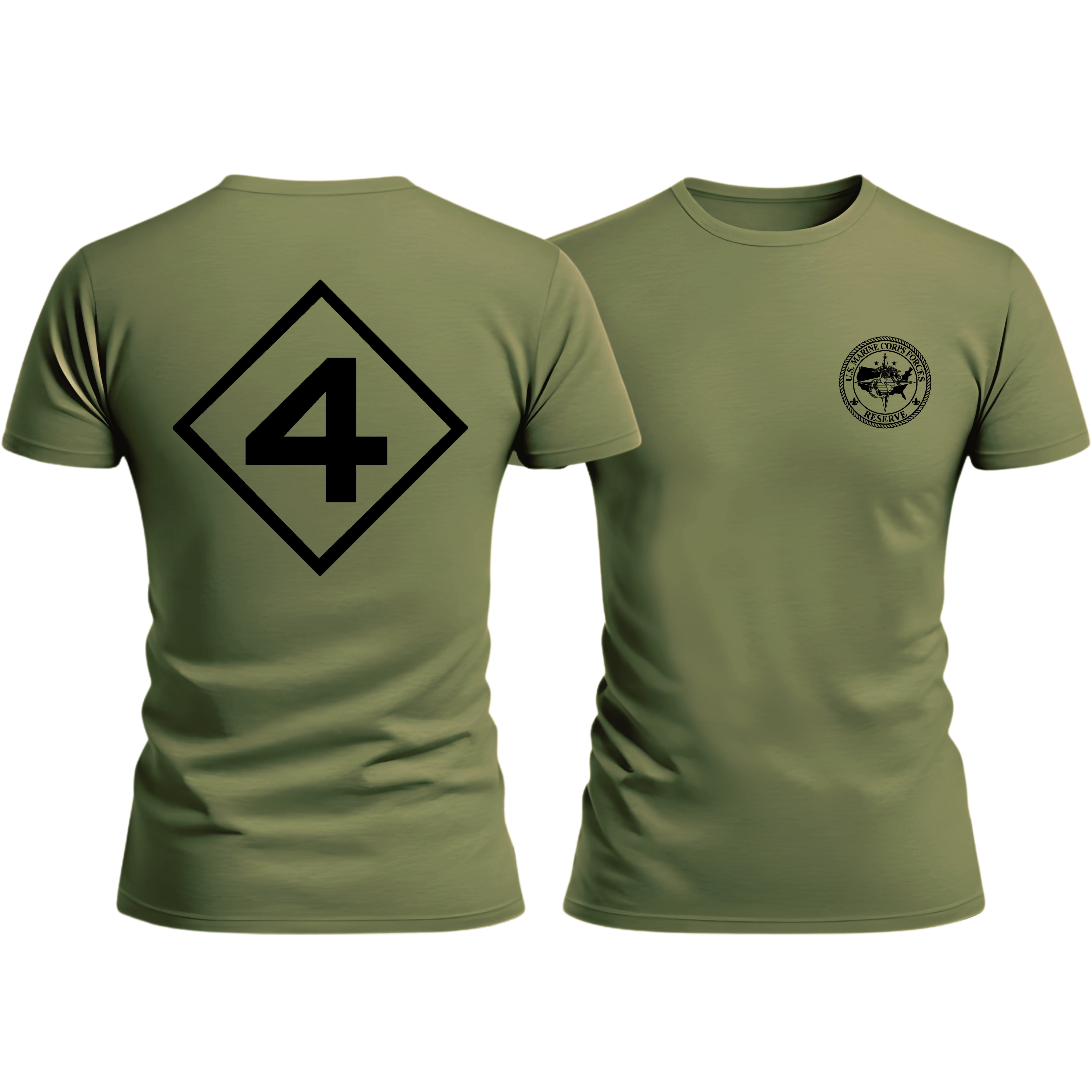 4TH MAR DIV (Tactical), MARFORRES/MFR, Marine Corps T-Shirt 
