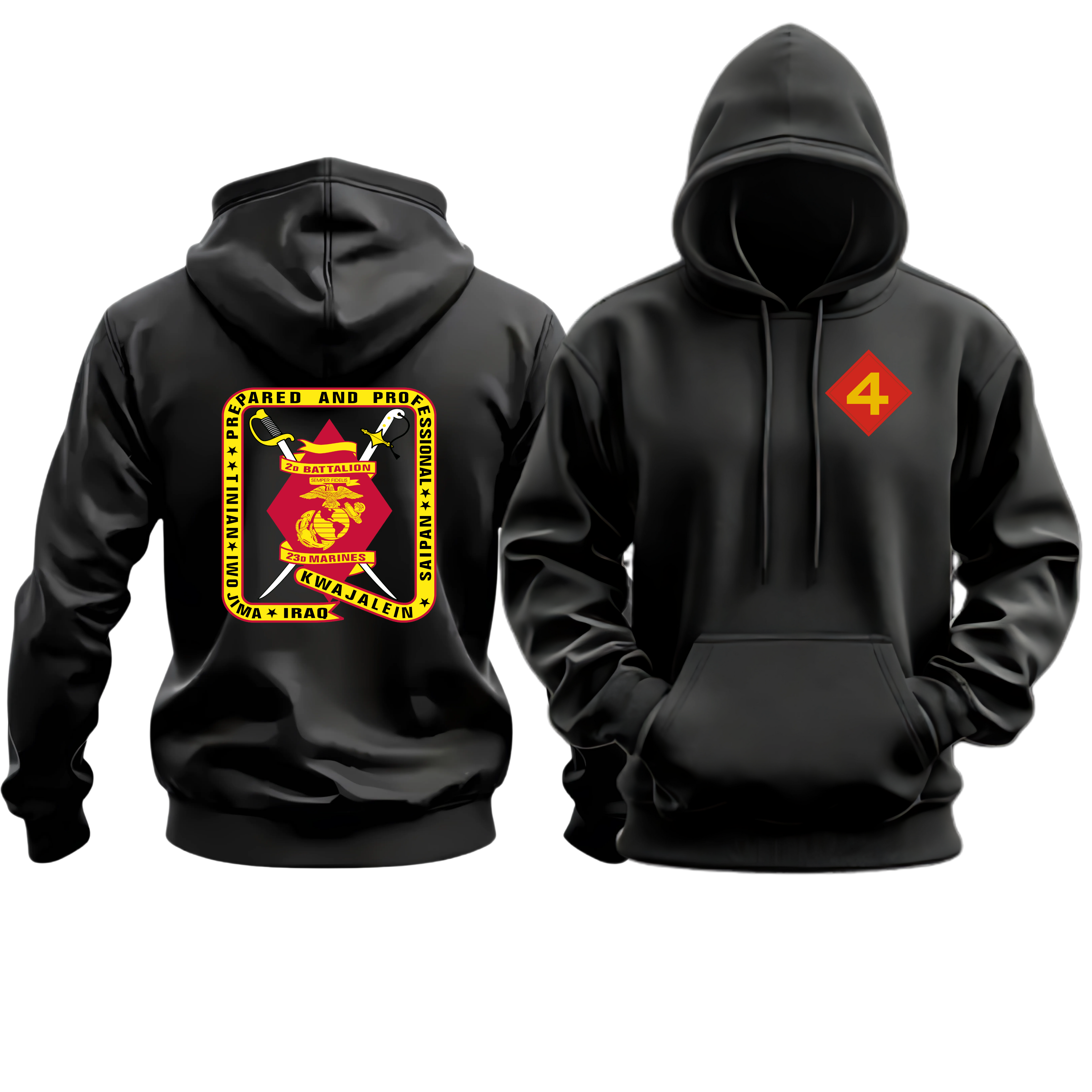 2/23 (2D BATTALION 23D MARINES/2D BN 23D MAR), 4TH MAR DIV, MARINE CORPS HOODIE