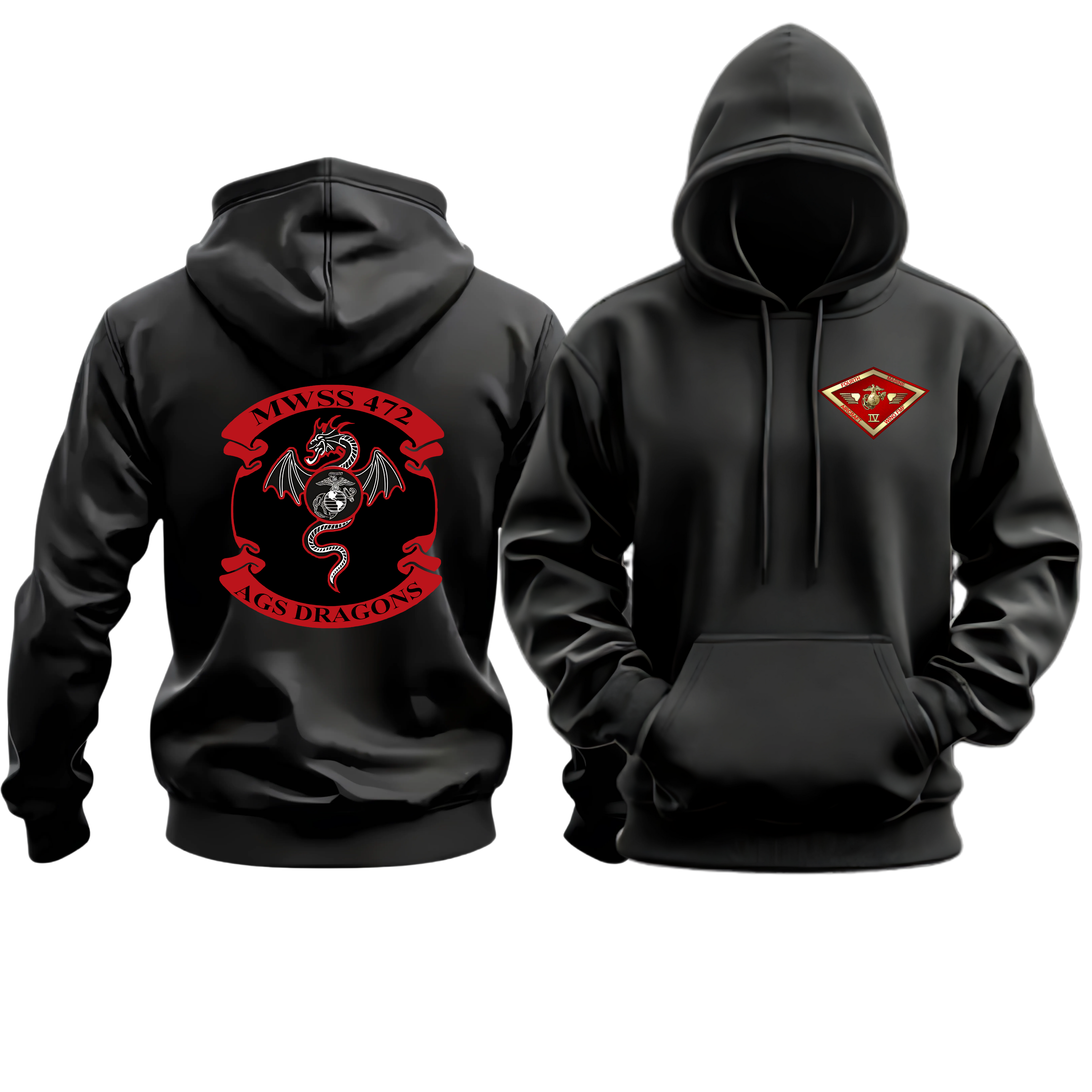 MWSS-472 (Marine Wing Support Squadron 472), 4TH MAW, Marine Corps Hoodie