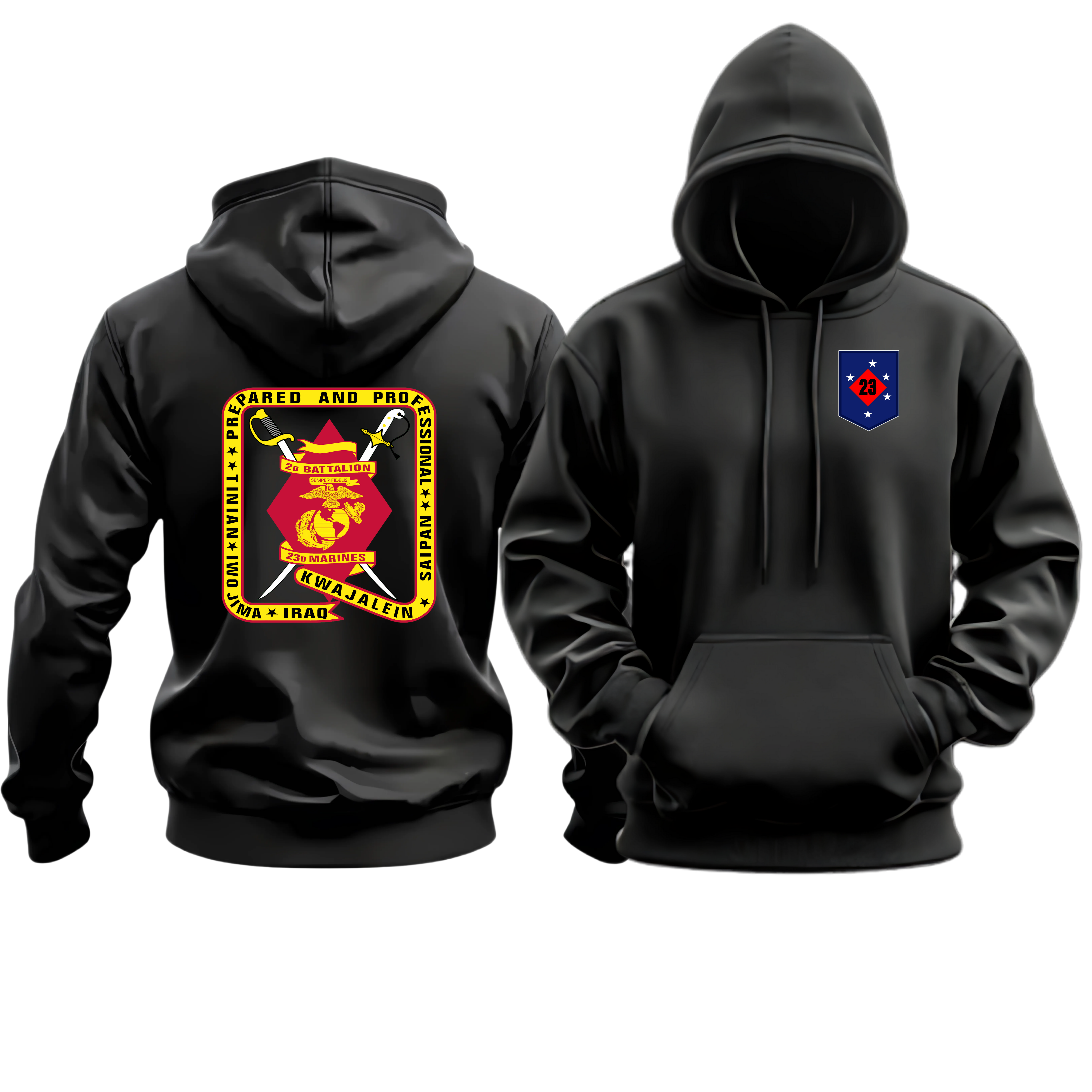 2/23 (2D BATTALION 23D MARINES/2D BN 23D MAR), 23D MAR REG, MARINE CORPS HOODIE