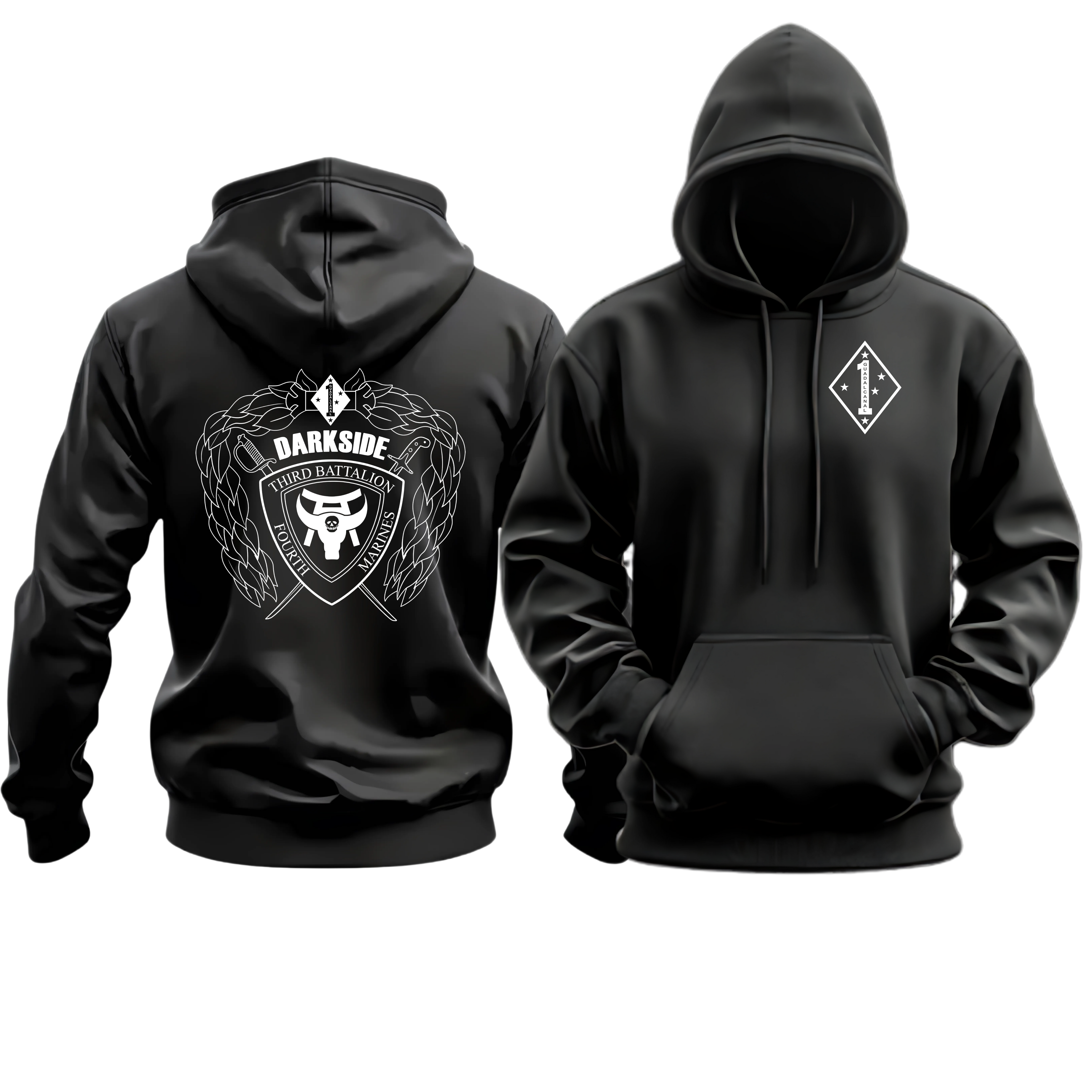 3/4 (3d Battalion 4th Mar / 3d Bn 4th Mar), 1ST MAR DIV, Marine Corps Hoodie