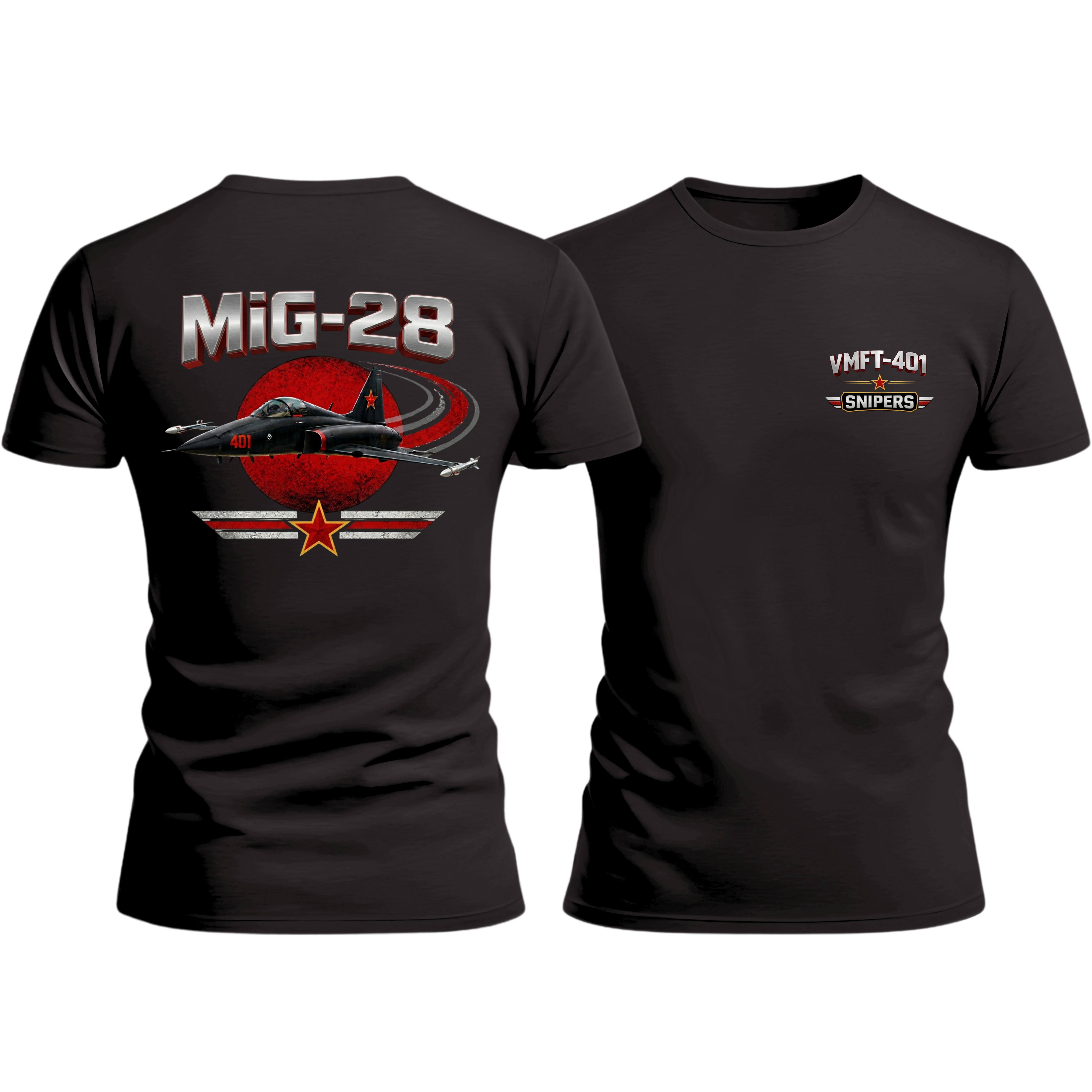 MiG-28 VMFT-401 (Marine Fighter Training Sqdn 401) SNIPERS, Marine Corps T-Shirt