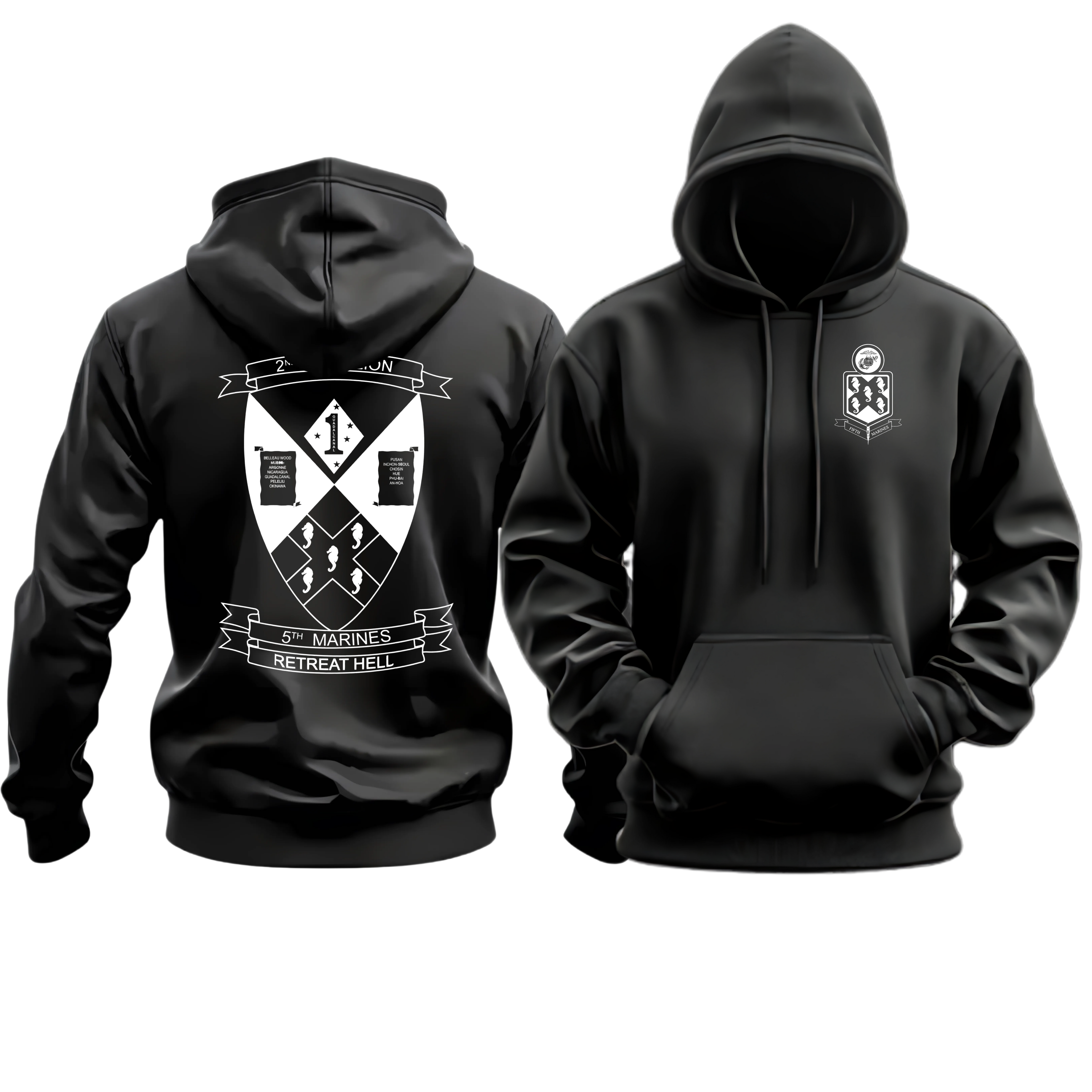 2/5 (2d Battalion 5th Mar / 2d Bn 5th Mar), 5TH MAR REG, Marine Corps Hoodie