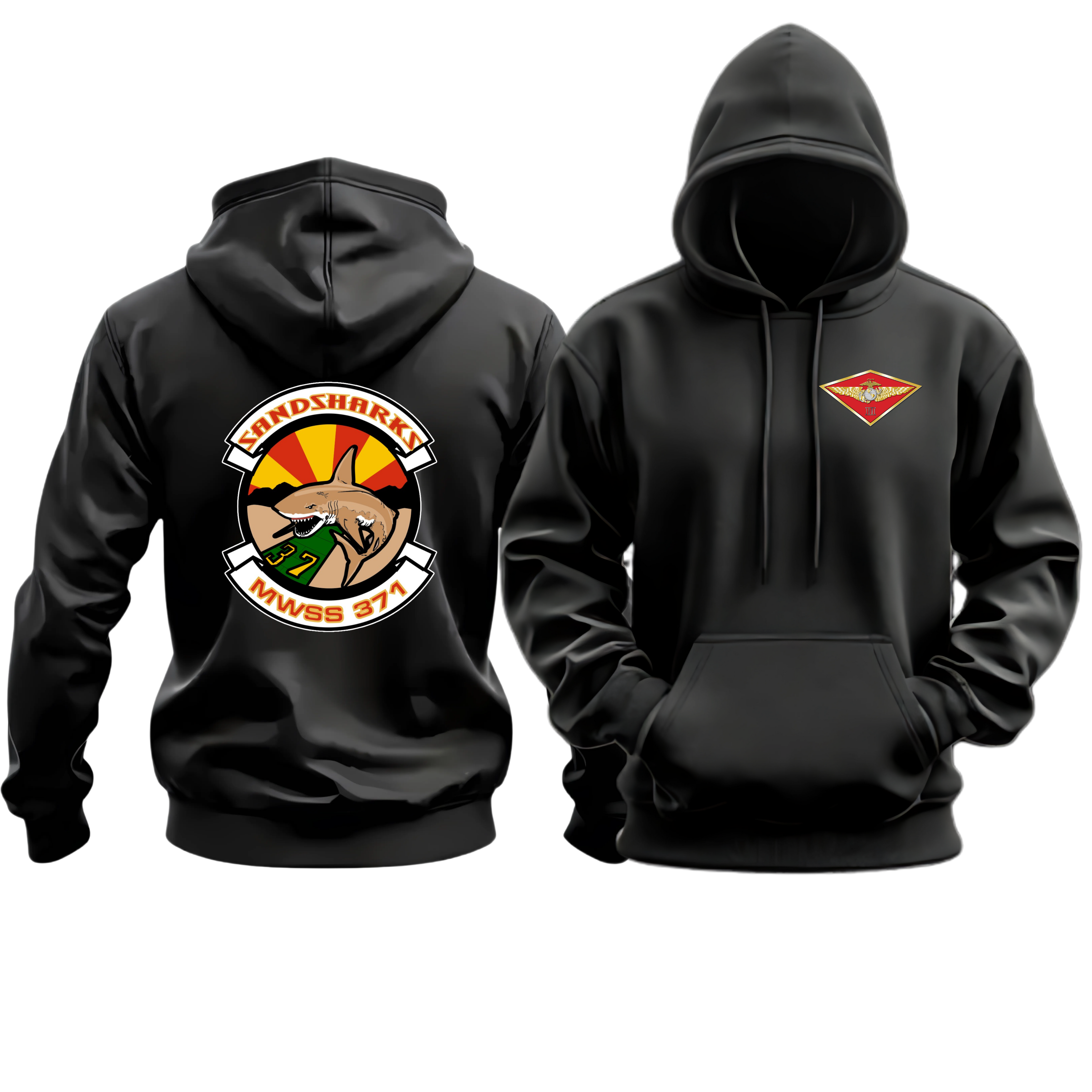 MWSS-371 (MARINE WING SUPPORT SQUADRON 371), 3RD MAW, MARINE CORPS HOODIE