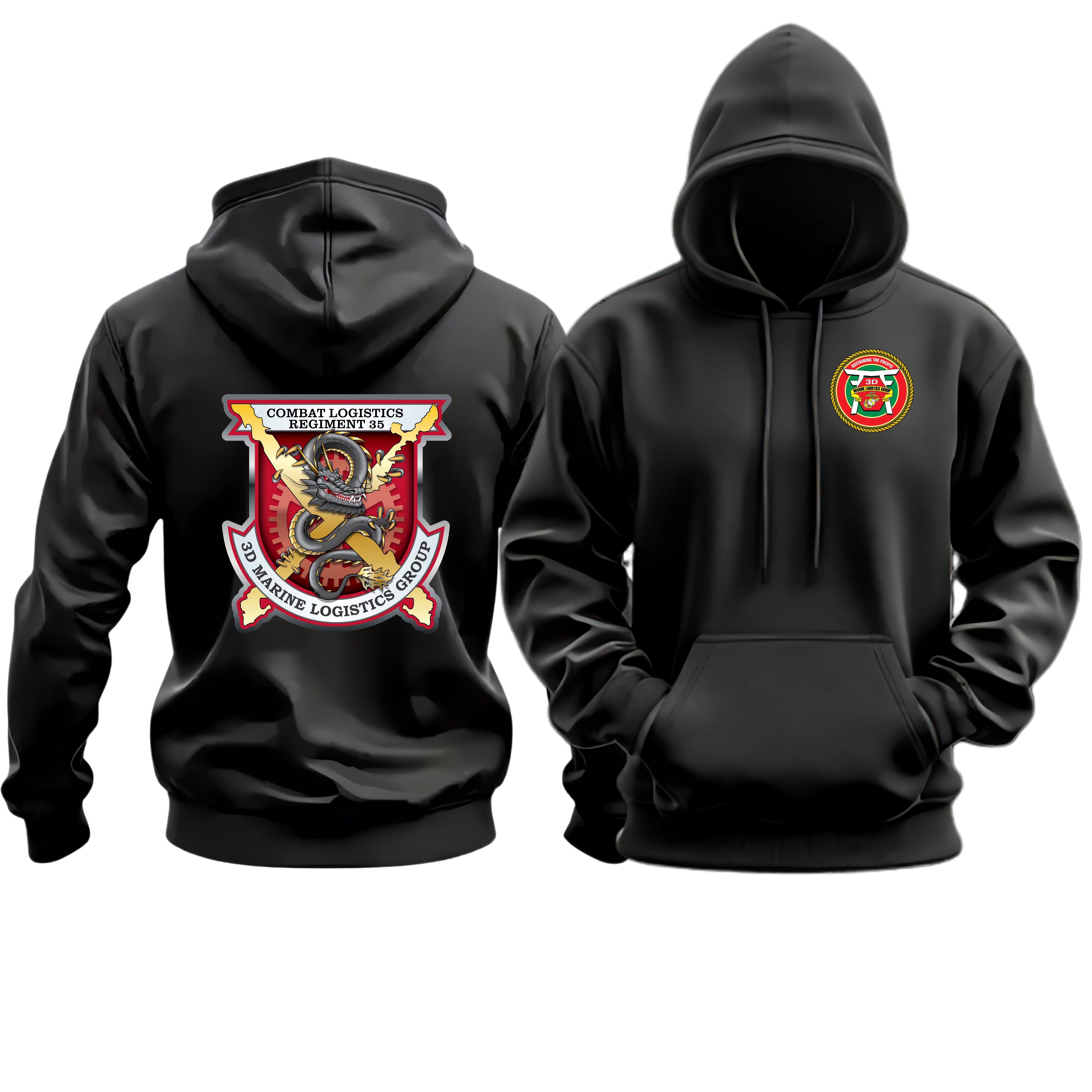 CLR-35 (COMBAT LOGISTICS REGIMENT 35), 3D MLG, MARINE CORPS HOODIE