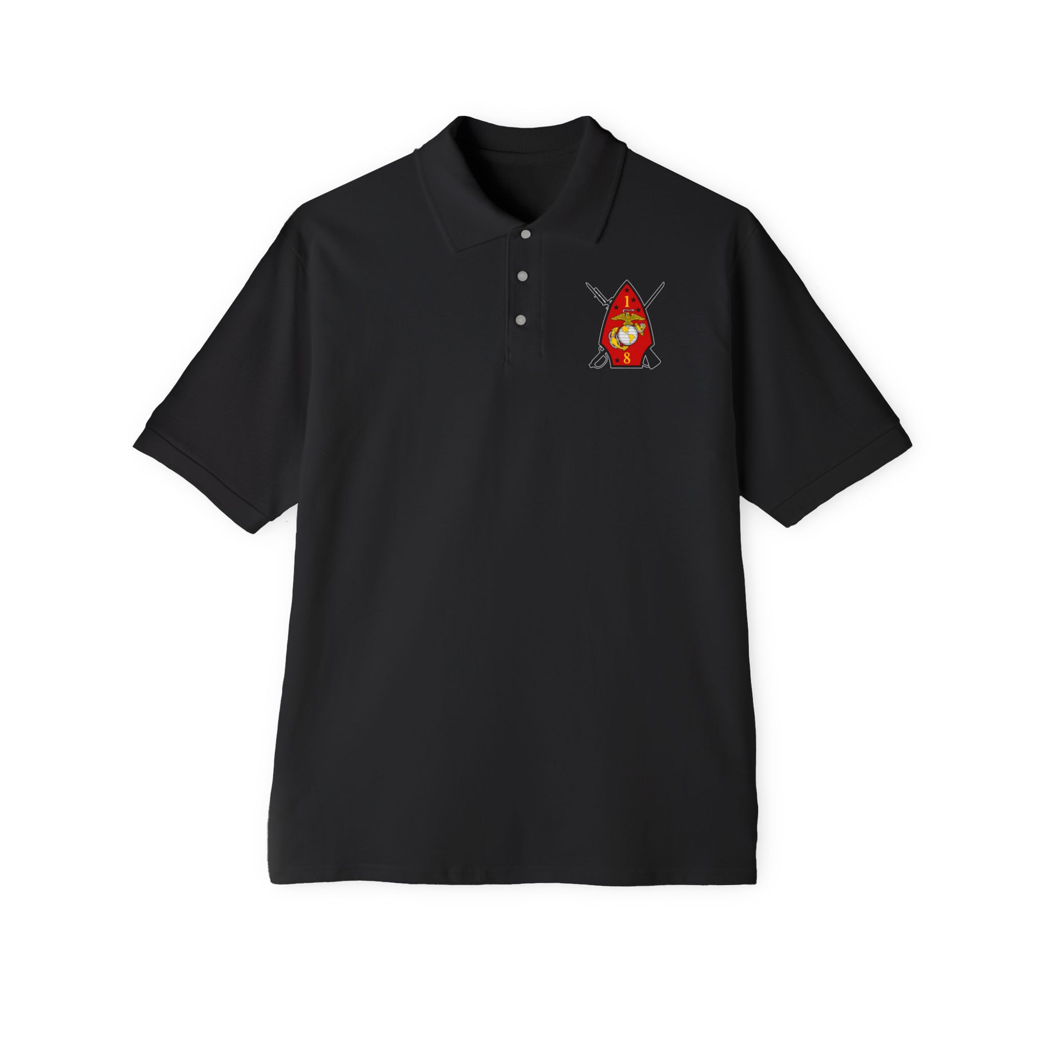 1/8 (1st Battalion 8th Marines/1st Bn 8th Mar), USMC, Men's Piqué Polo