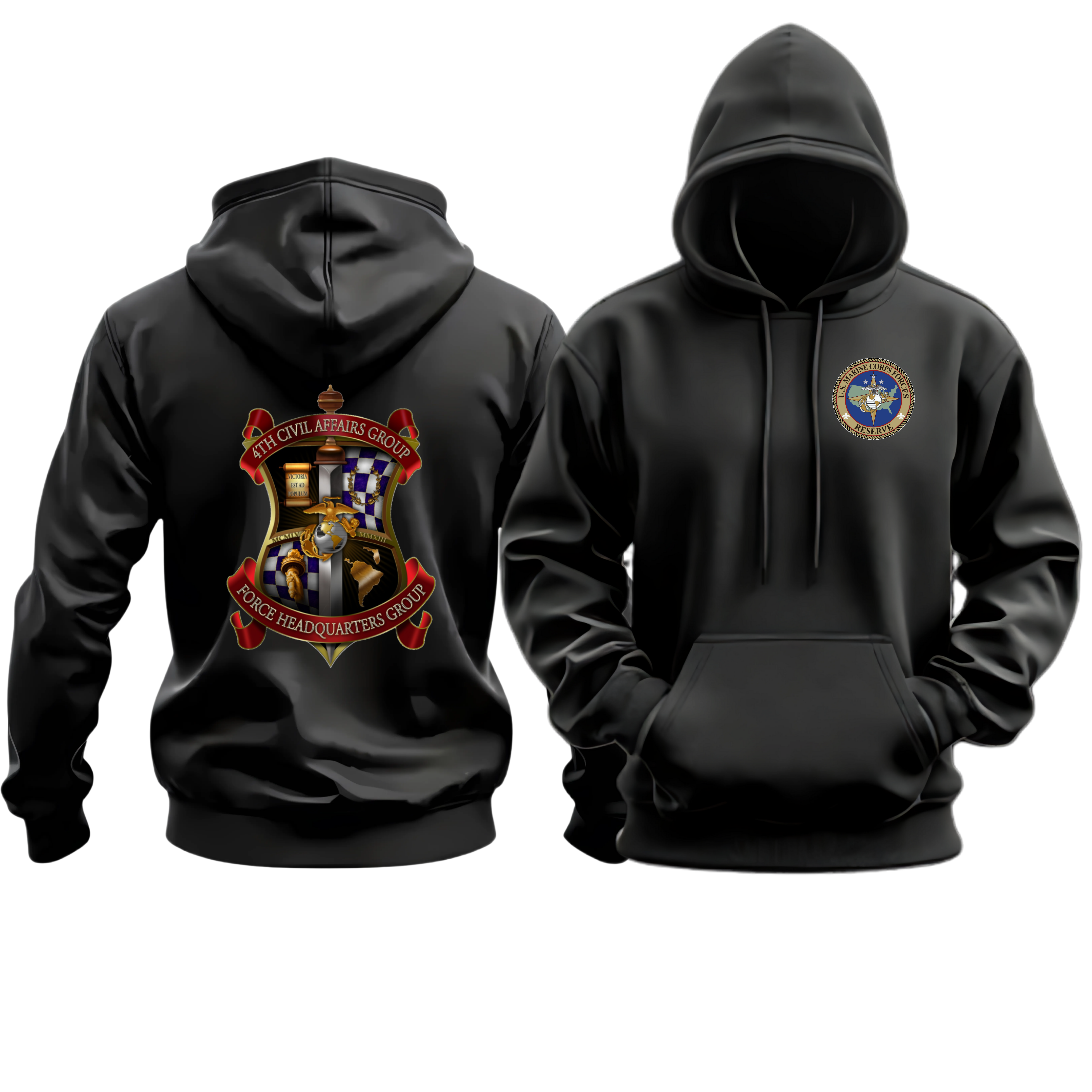 4TH CAG (4TH CIVIL AFFAIRS GROUP), MARFORRES/MFR, MARINE CORPS HOODIE