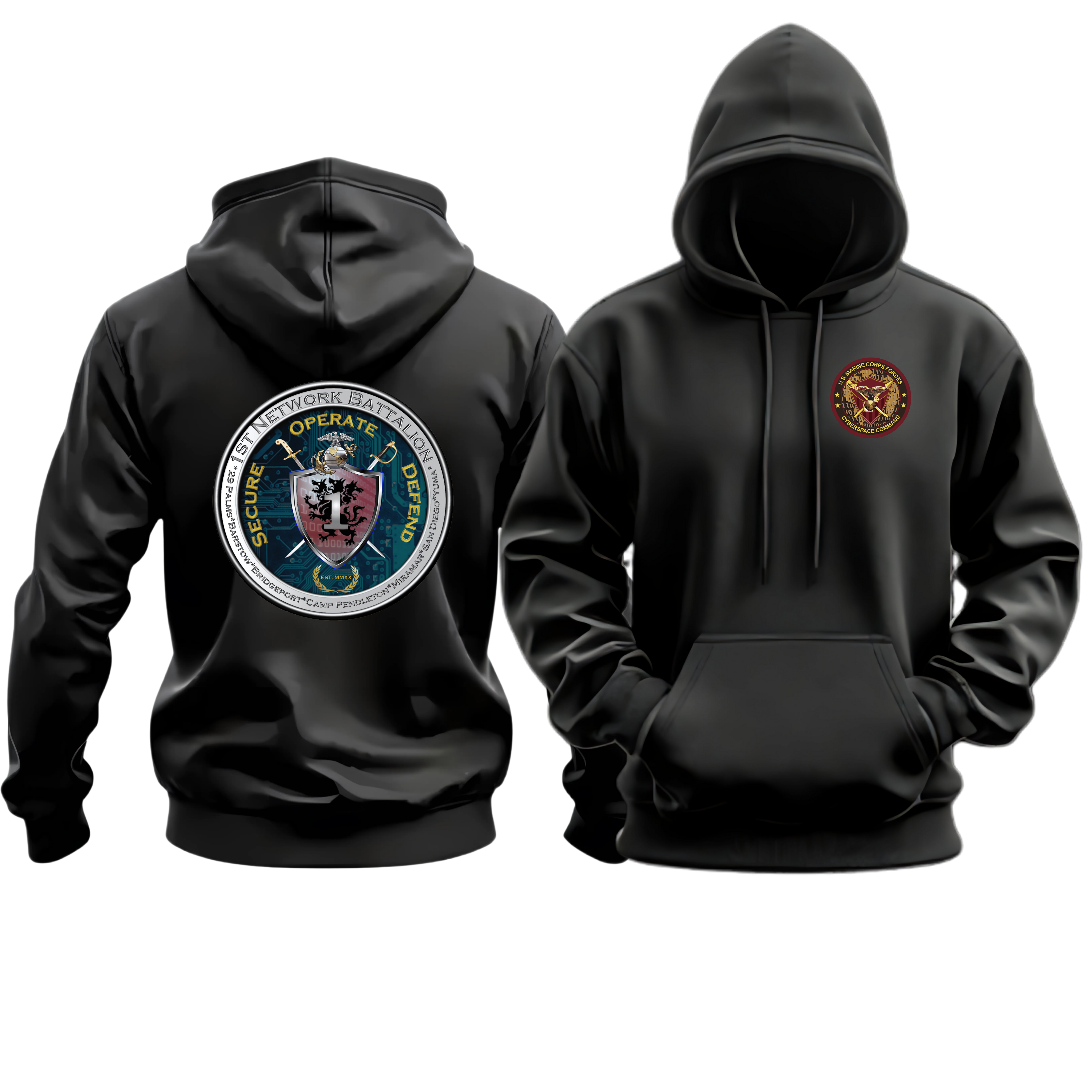 1ST NETWORK BATTALION, MARFORCYBER, MARINE CORPS HOODIE