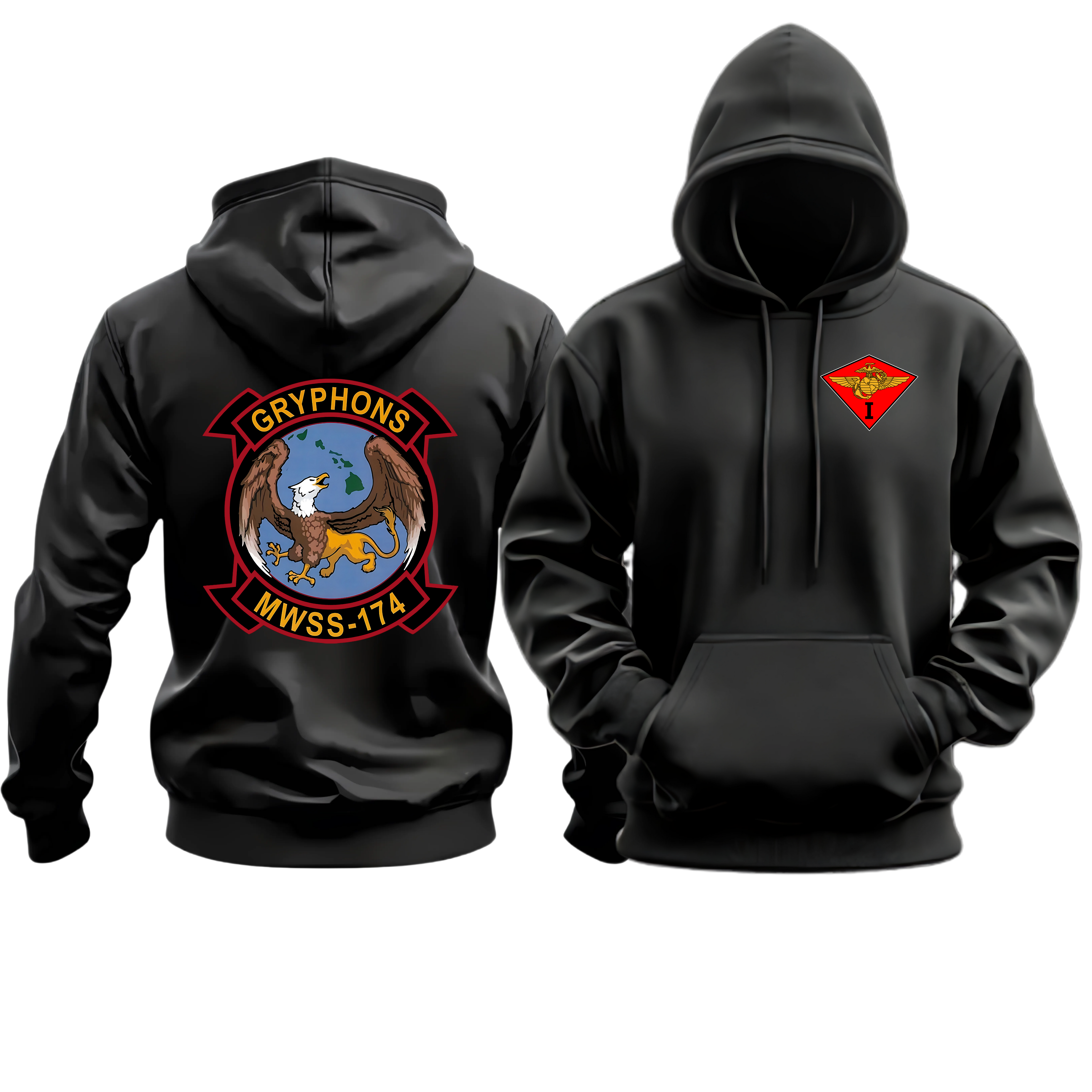 MWSS-174 (MARINE WING SUPPORT SQUADRON 174), 1ST MAW, MARINE CORPS HOODIE