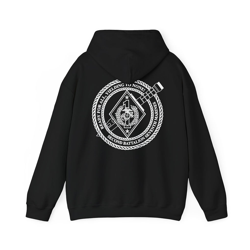 Thumbnail: 2/7 (2d Battalion 7th Marines /2d Bn 7th Mar) 7TH MAR REG, Marine Corps Hoodie