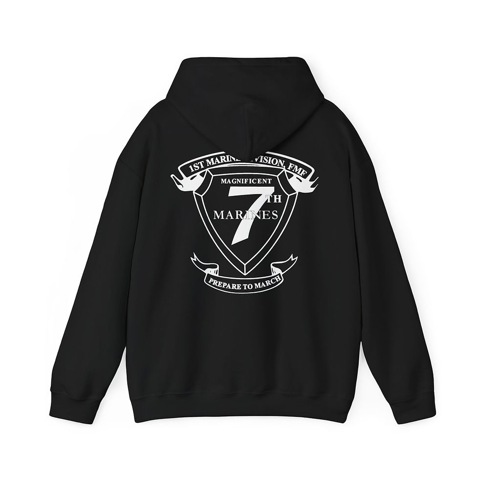 Thumbnail: 7TH MAR REG (7th Marine Regiment / 7th Marines) 1ST MAR DIV, Marine Corps Hoodie