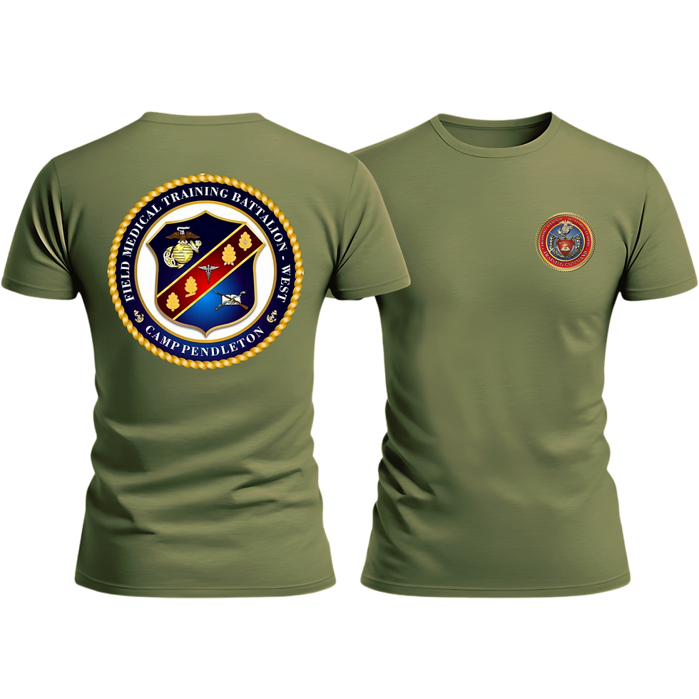 Thumbnail: FMTB-W (Field Medical Training Battalion West), TRNG COM, Marine Corps T-Shirt 