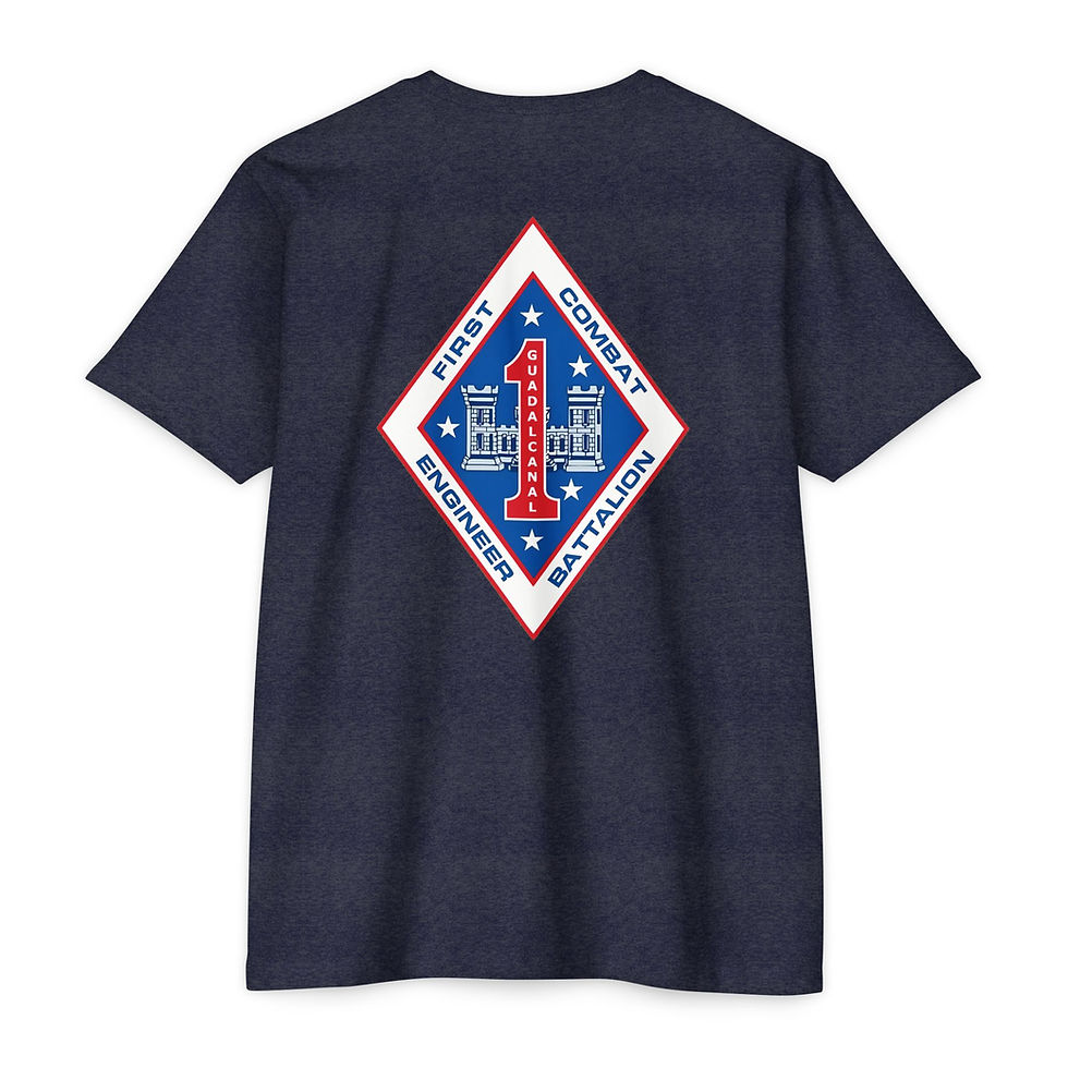 Thumbnail: 1ST CEB (1st Combat Engineer Battalion), 1st Mar Div, Marine Corps T-Shirt 