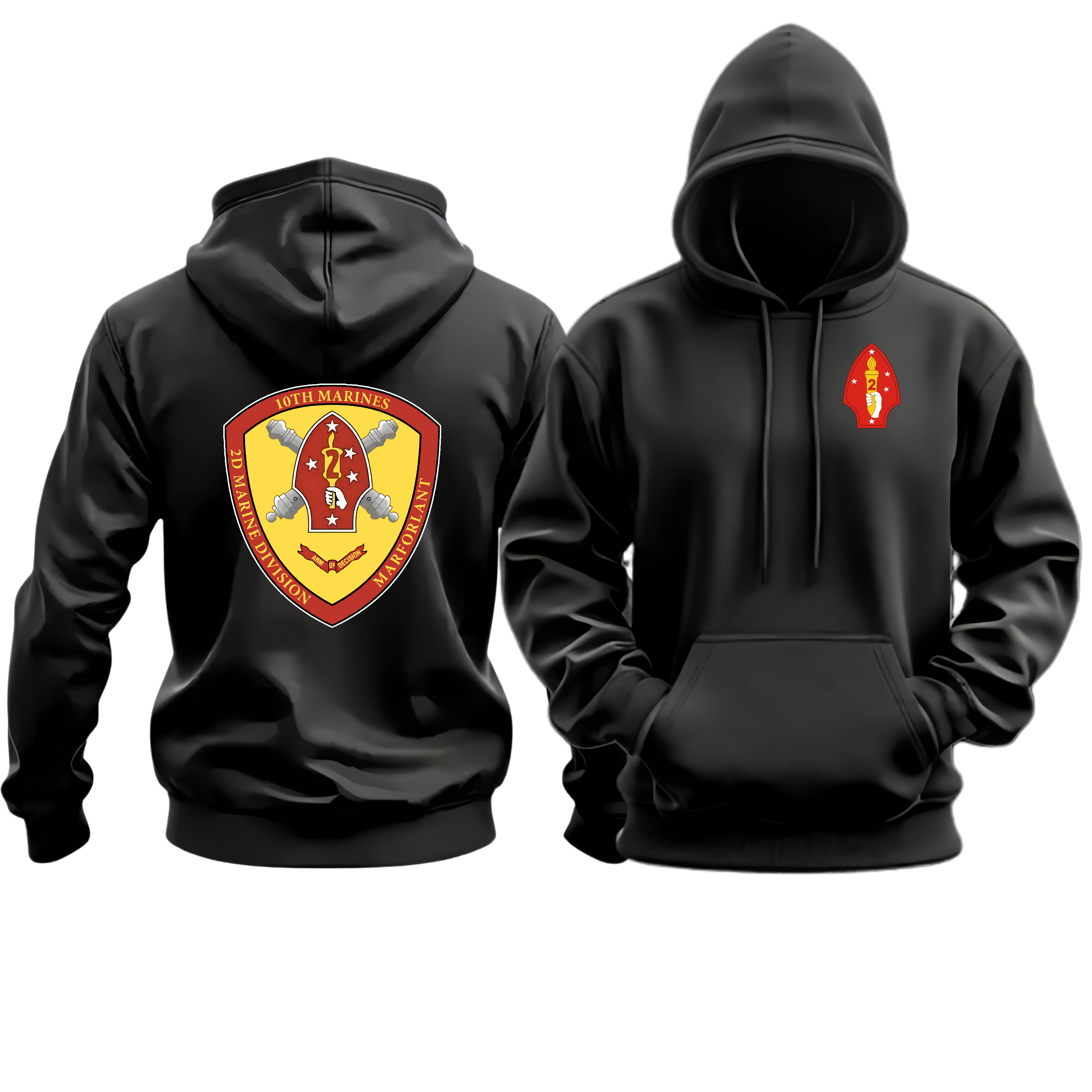 10TH MAR REG (10th Marine Reg/10th Marines), 2D MAR DIV, Marine Corps Hoodie