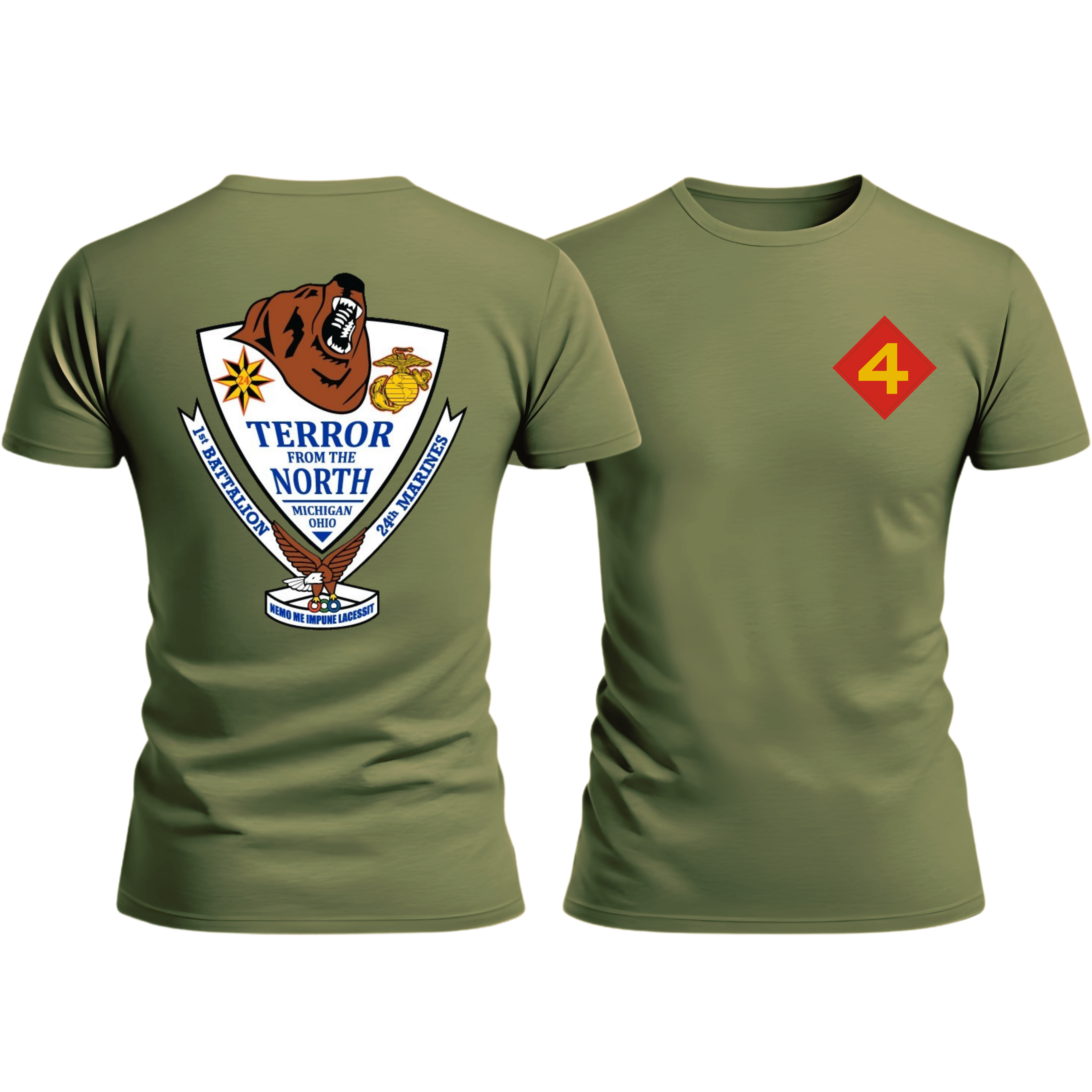 1/24, 4TH MAR DIV, Marine Corps T-Shirt