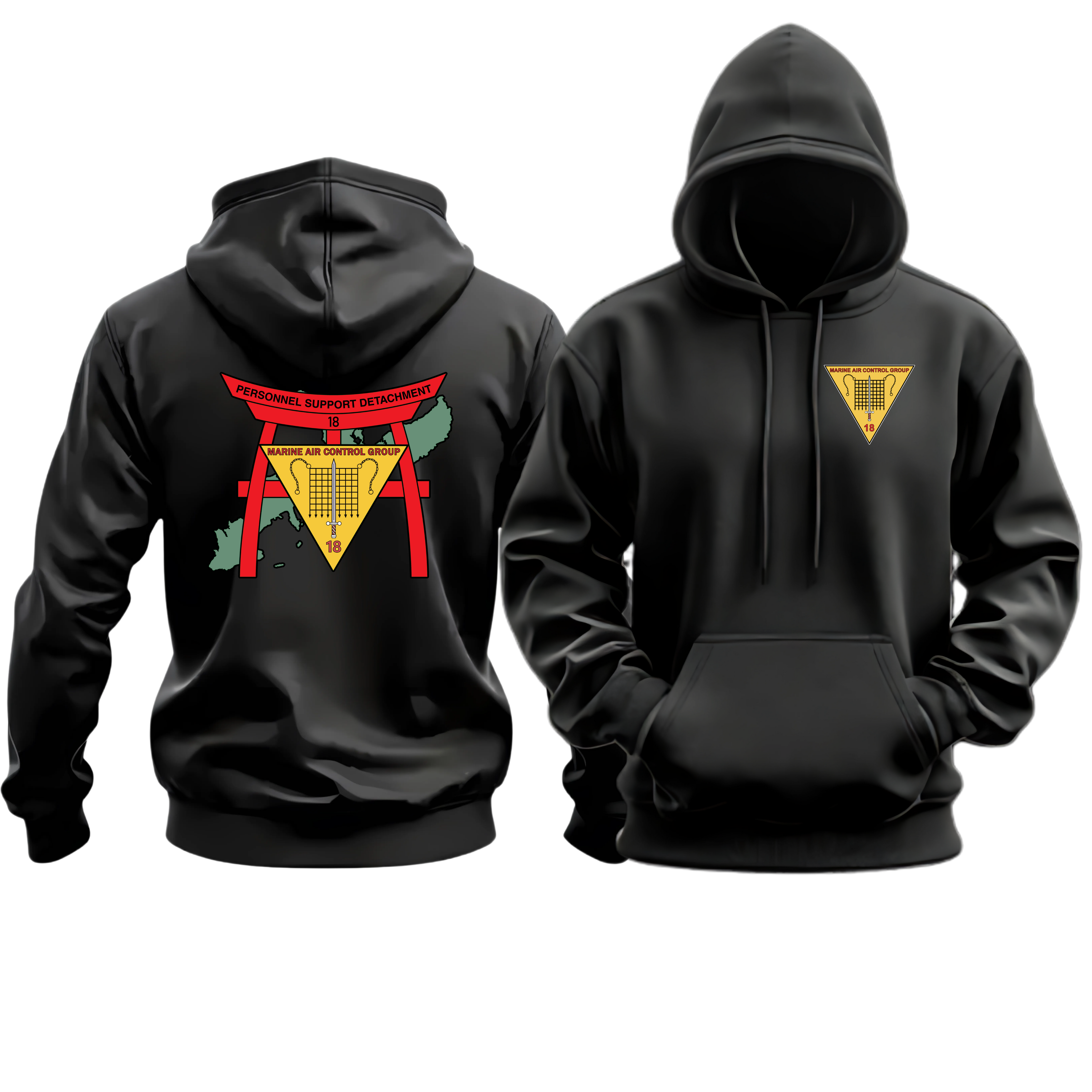 PSD-18 (PERSONNEL SUPPORT DETACHMENT 18), MACG-18, MARINE CORPS HOODIE