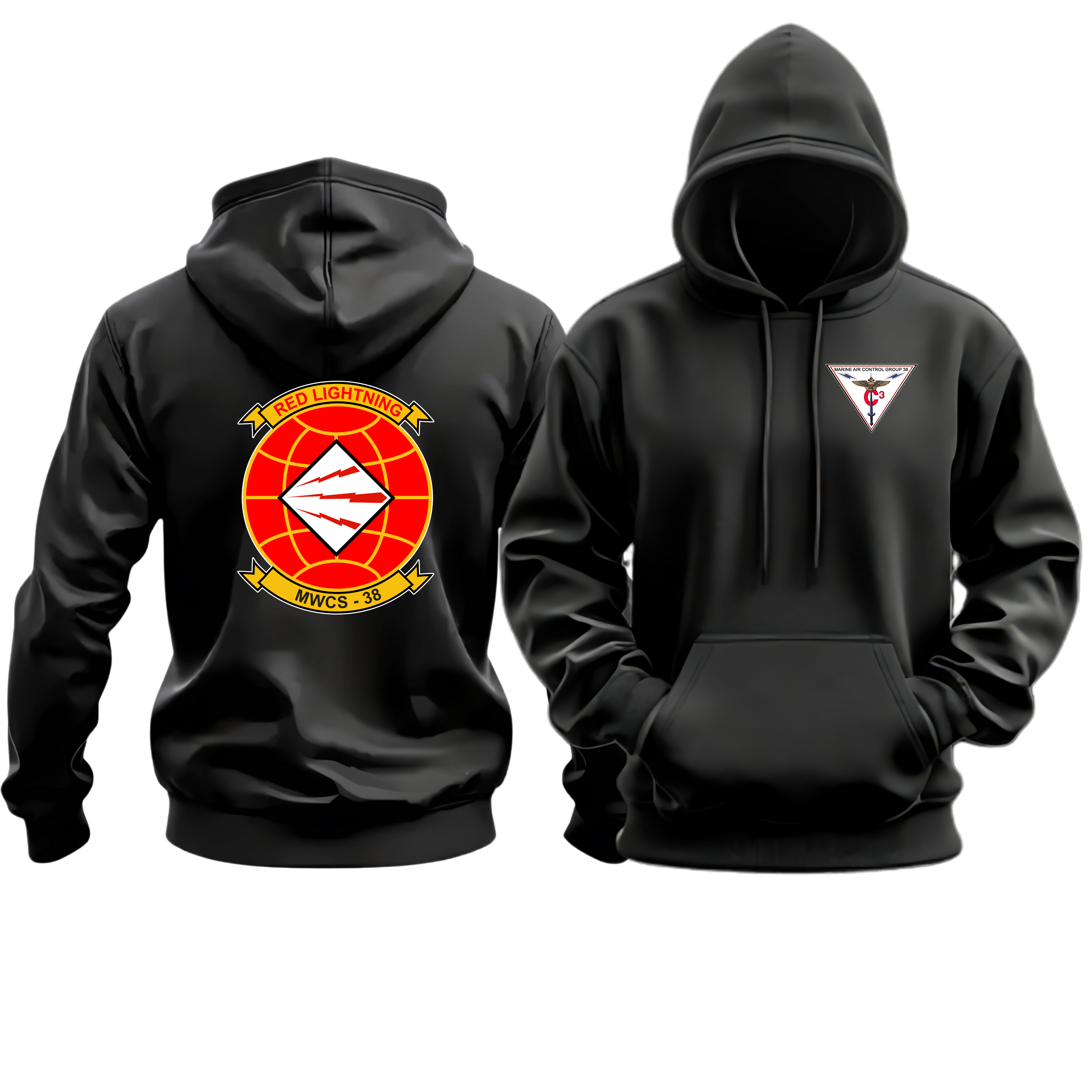 MWCS-38 (MARINE WING COMMUNICATIONS SQUADRON 38), MACG-38, MARINE CORPS HOODIE