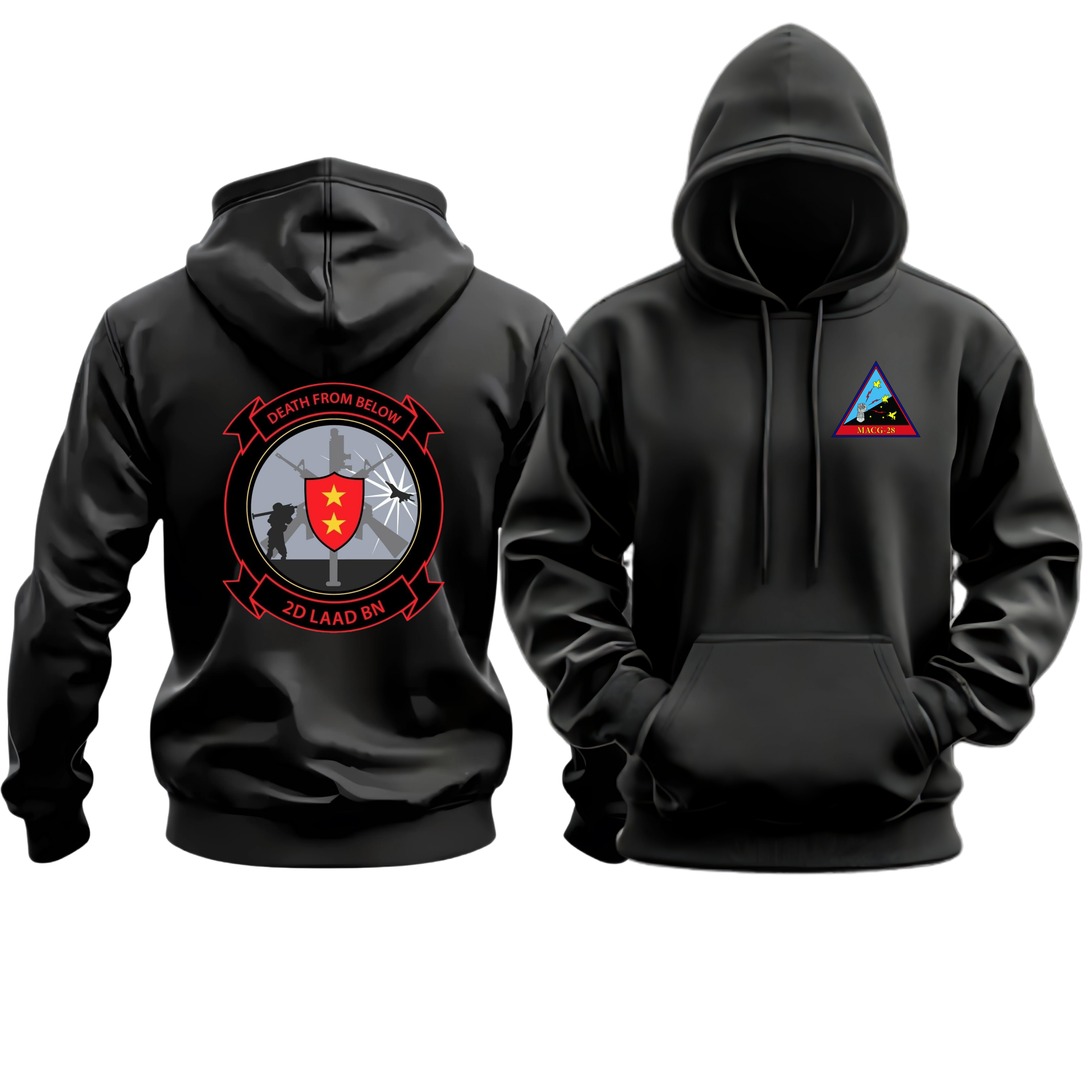 2D LAAD BN (2D LOW ALTITUDE AIR DEFENSE BATTALION), MACG-28, MARINE CORPS HOODIE